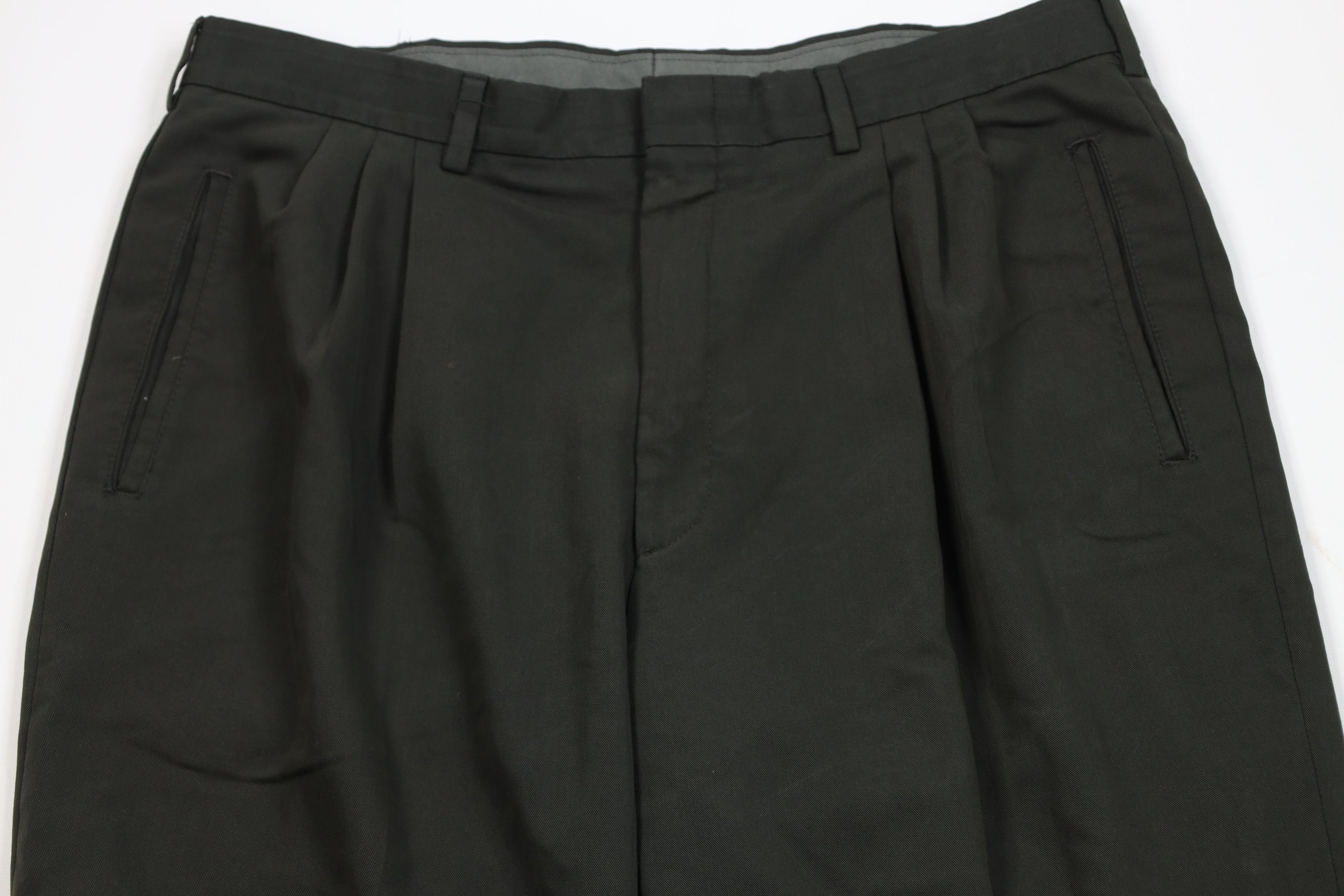 Vintage Vintage 90s Streetwear Pleated Wide Leg Chino Pants Green Size US 34 / EU 50 - 2 Thumbnail