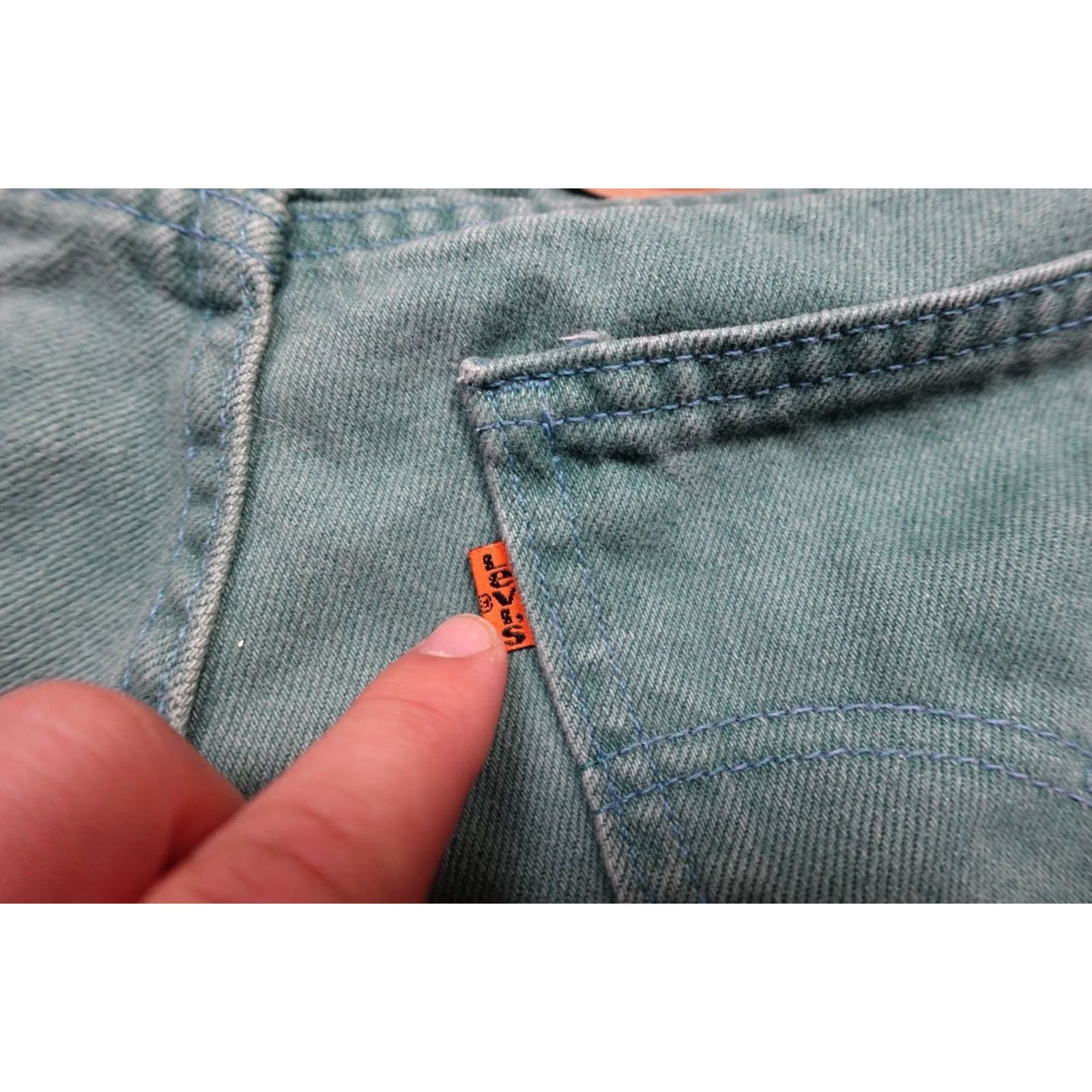 Levi's VINTAGE Levi's 505 Shorts Mens 32 Blue Denim Jorts Red Batwing Orange Tab 1993 Size US 32 / EU 48 - 6 Thumbnail