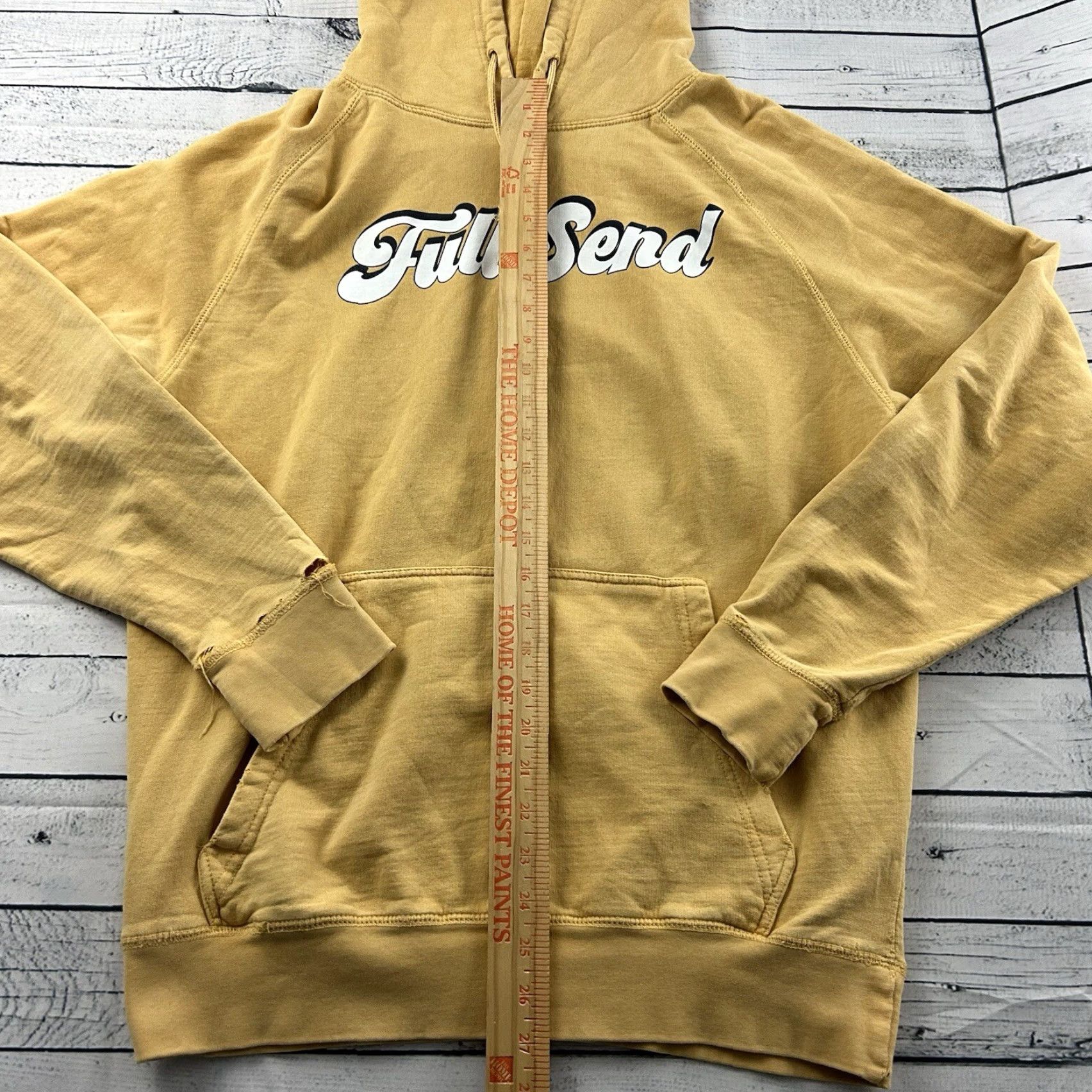 Vintage Full Send Mens Hoodie Pullover Sweatshirt M Yellow Size US M / EU 48-50 / 2 - 5 Thumbnail