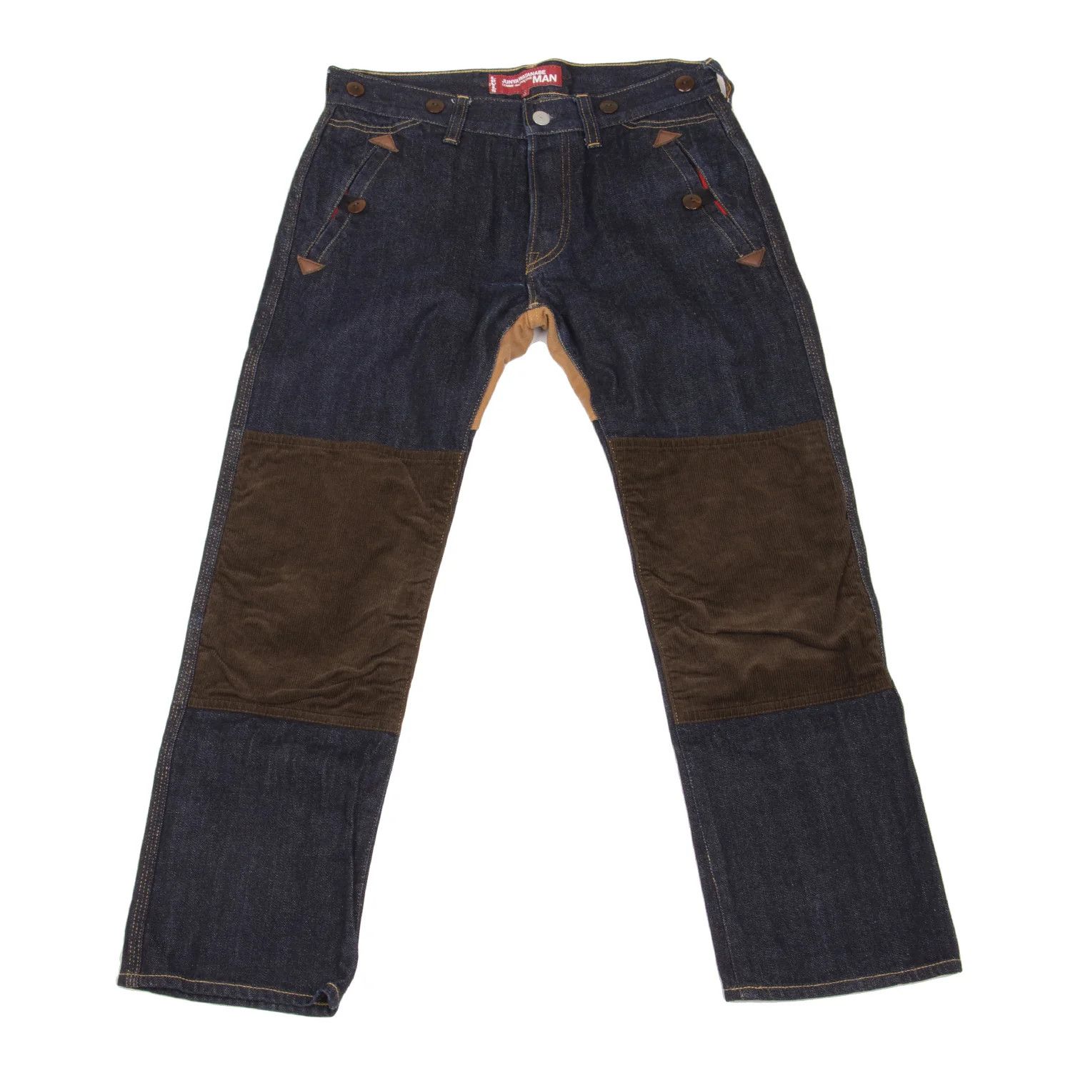 Junya Watanabe Corduroy Knee Patch Denim in Indigo Brown, Size S Size US 38 / EU 54 - 1 Thumbnail