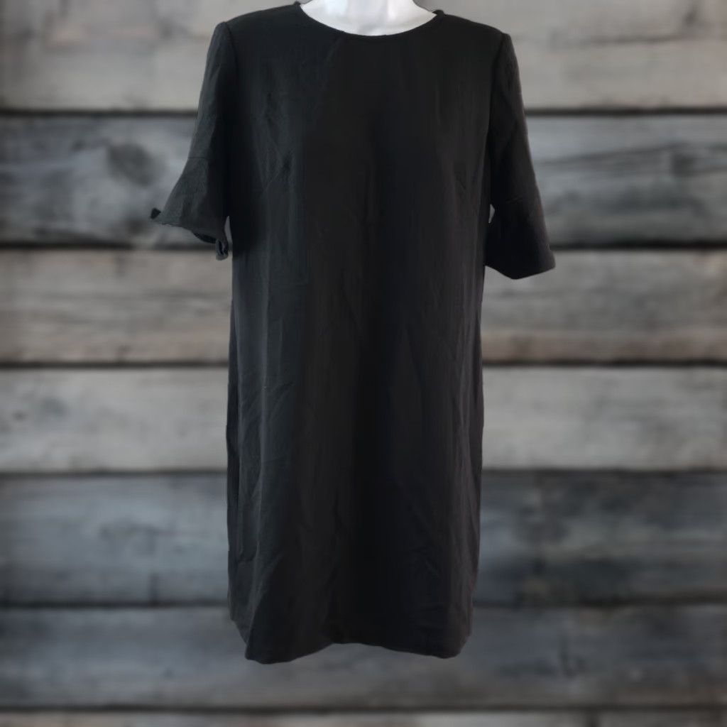Loft LOFT Ann Taylor Womens Dress Size 4P Solid Black Half Sleeve Shift Short Dress Length 33" Zipper Pocketless (Petites) Womens Size S / US 4 / IT 40 - 1 Thumbnail