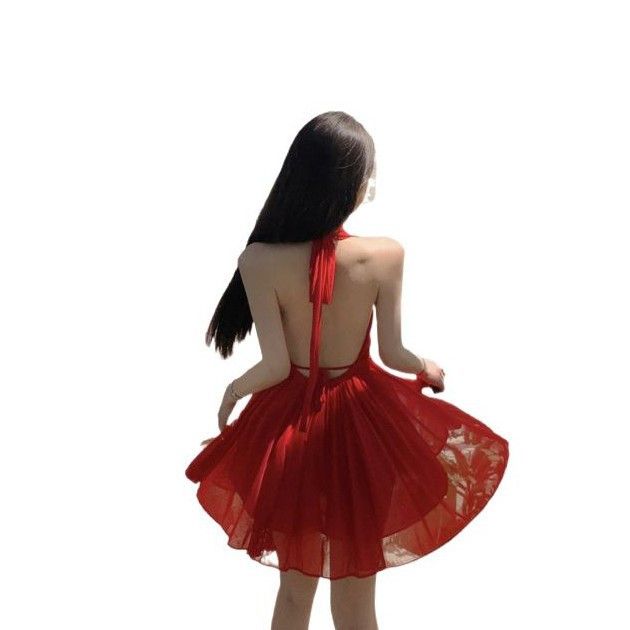 Other French Style Temperament Red Halter Dress Women Size S / US 4 / IT 40 - 5 Thumbnail