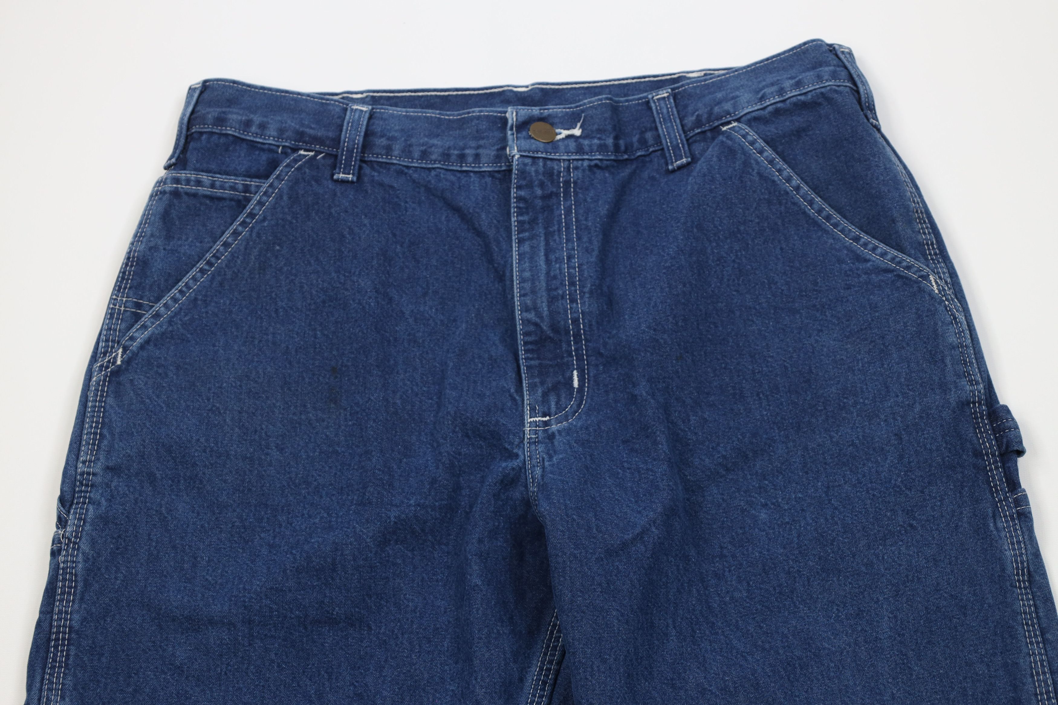 Carhartt Vintage 90s Carhartt Wide Leg Dungaree Denim Jeans Blue USA Size US 34 / EU 50 - 2 Thumbnail