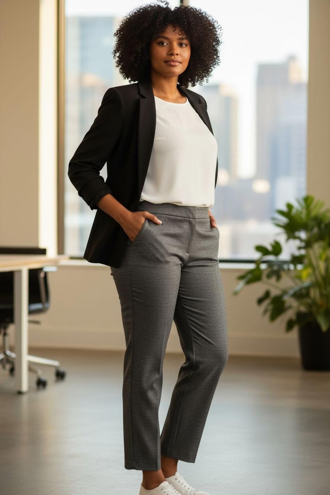 John Dalia Dalia Gray Women's Dress Pants - Classic Fit Size 40" / US 18 - 2 Thumbnail