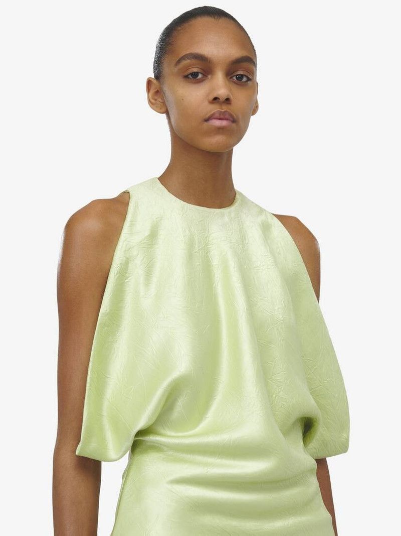 Alexander McQueen o1srvl11e0326 Draped Armhole Top in Pale Green Size L / US 10 / IT 46 - 6 Thumbnail