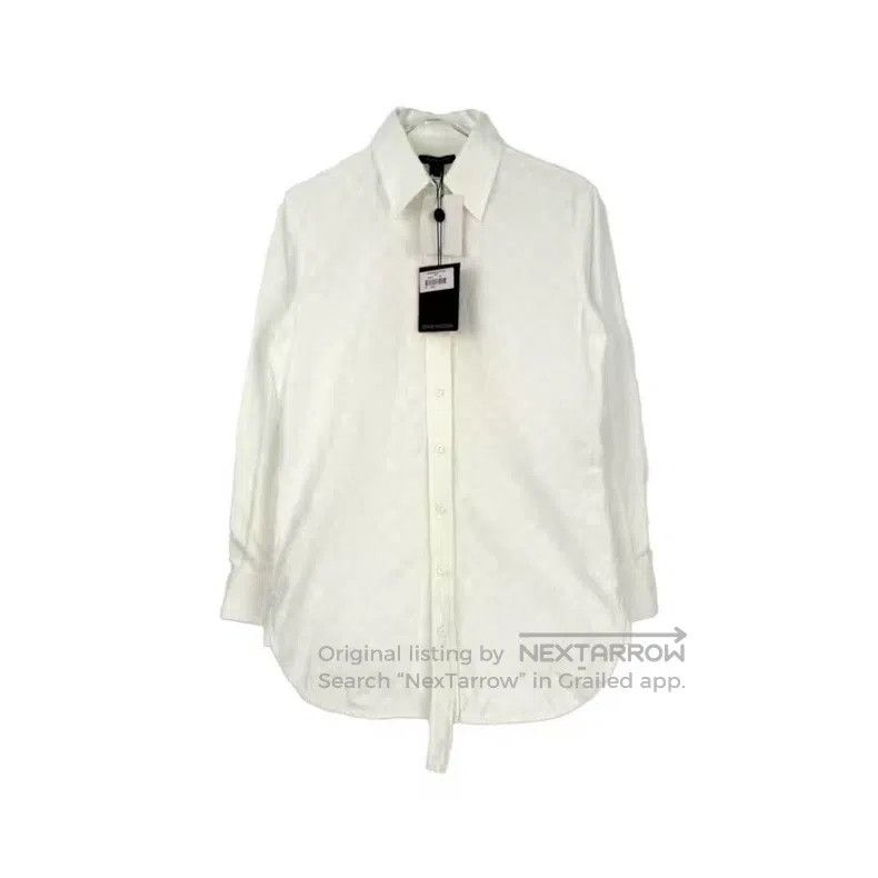 Louis Vuitton White dark stripe shirt with full logo shirt