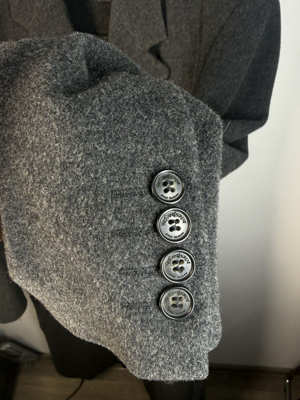 Yves Saint Laurent Grey Wool YSL Coat Heavy Soft Long Size US XL / EU 56 / 4 - 9 Thumbnail
