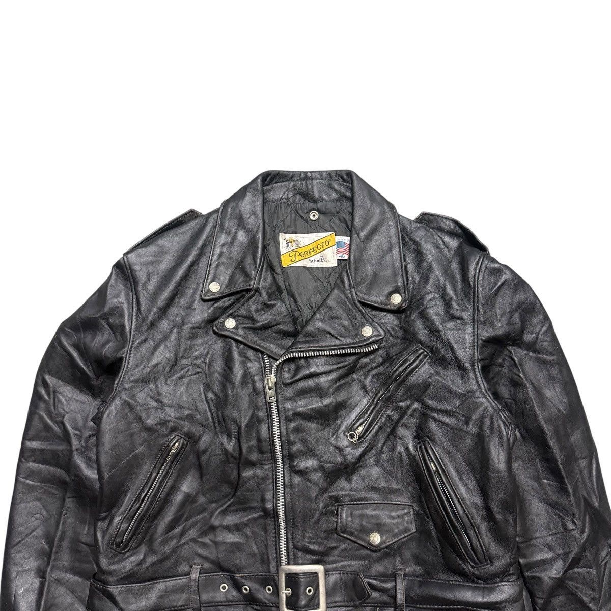 Schott Vintage Schott Perfecto Double Colar Leather Jacket Size US M / EU 48-50 / 2 - 6 Thumbnail