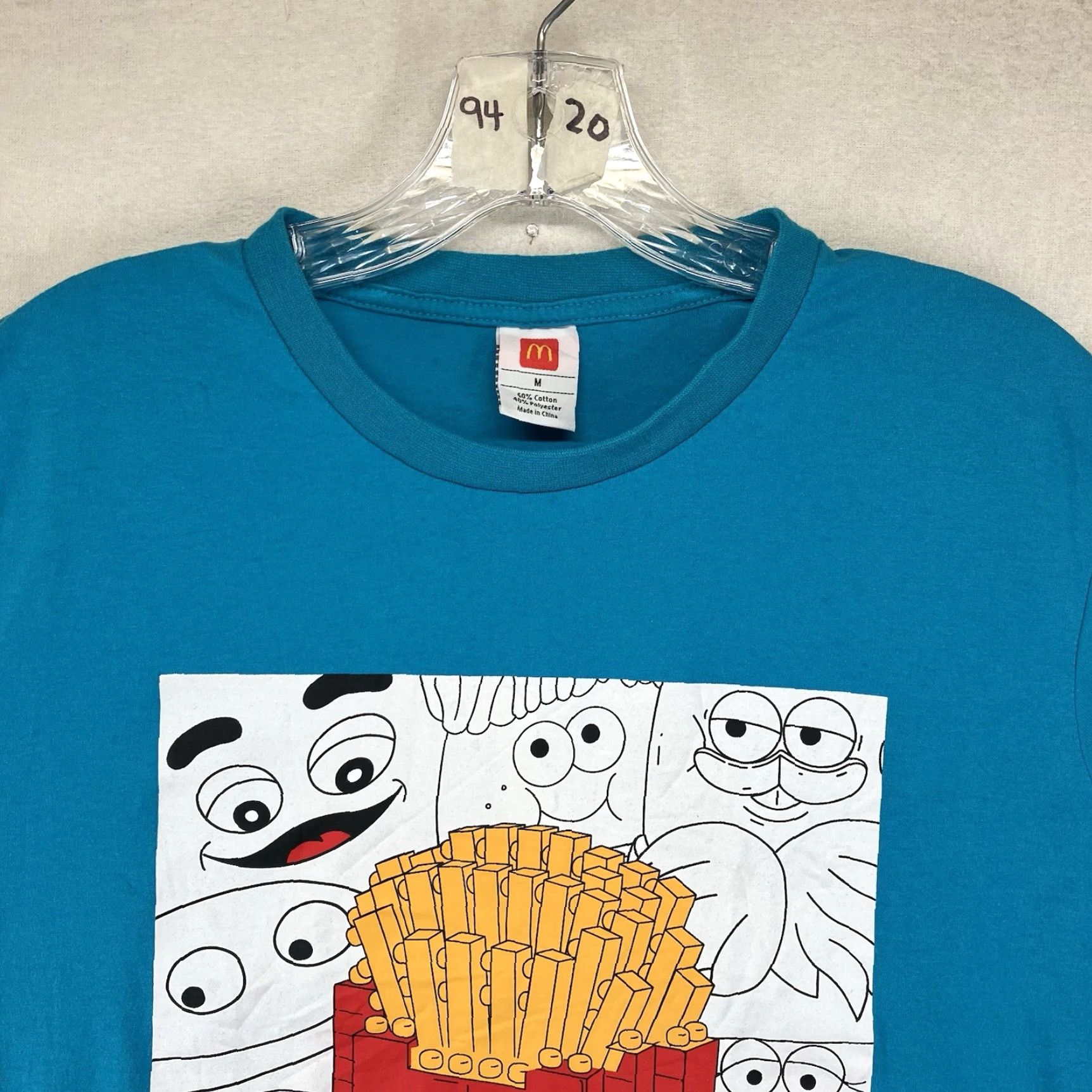 Vintage Mc Donalds Shirt Adult M Blue Graphic Short Sleeve French Fries Logo Slim Fit Men Size US M / EU 48-50 / 2 - 5 Thumbnail
