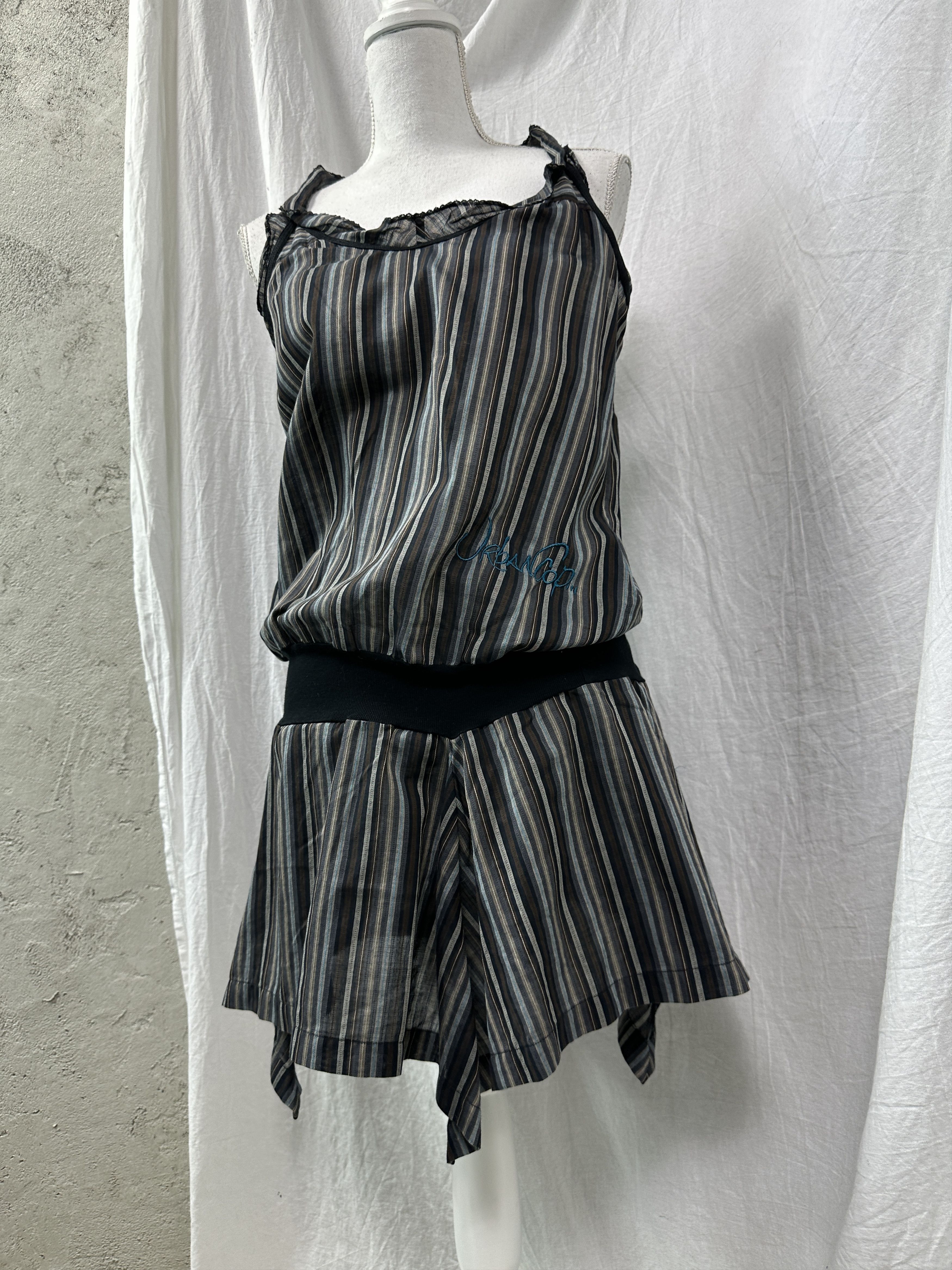 Vintage Cop Copine Striped Mini Summer Dress Y2K
