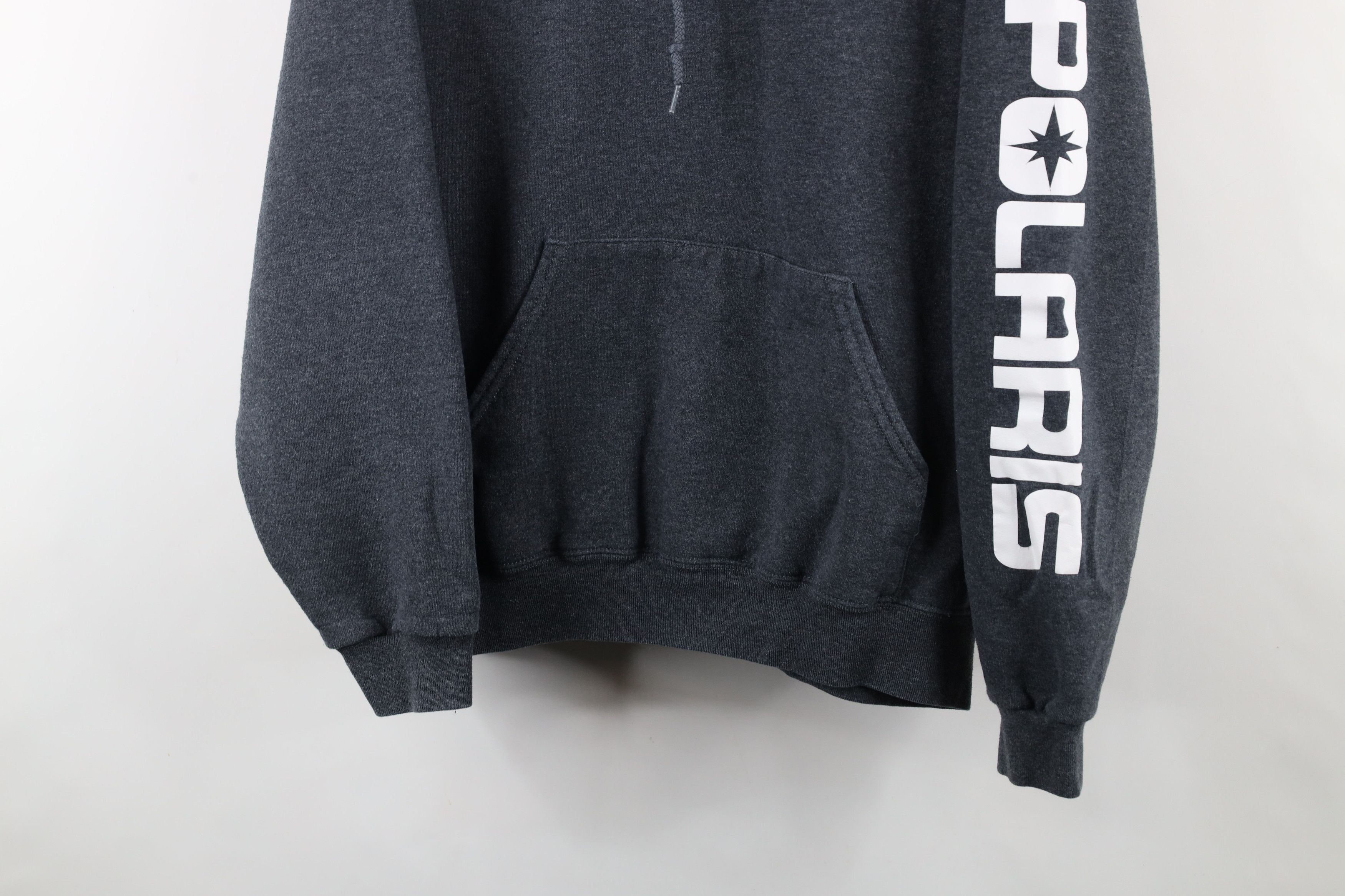 Vintage Vintage 90s Polaris Spell Out Hoodie Sweatshirt Dark Gray Size US L / EU 52-54 / 3 - 3 Thumbnail
