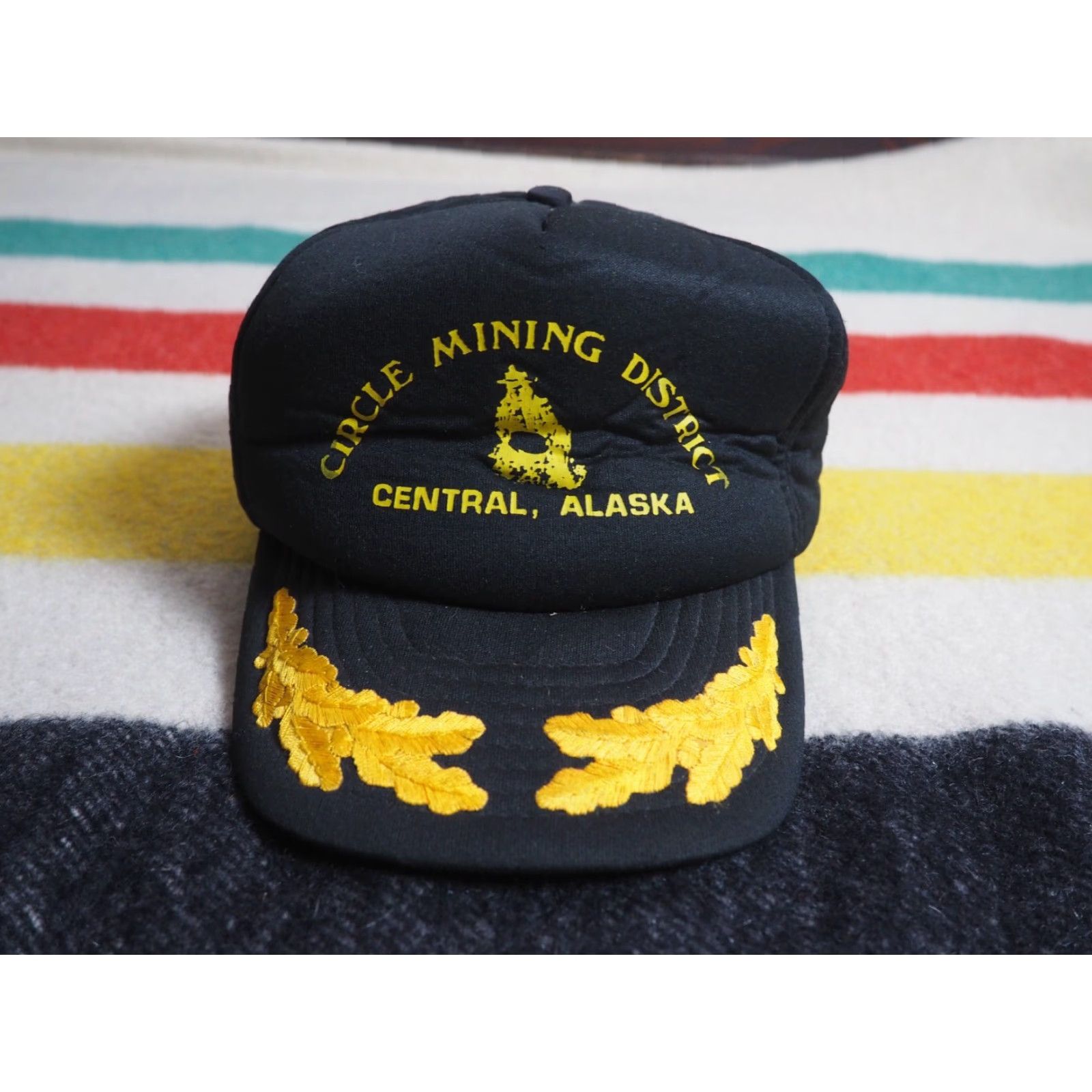 Vintage VTG 80s Circle Mining Central Alaska Black Foam Snapback Trucker Hat Adjustable Cap Mens Womens Size ONE SIZE - 2 Thumbnail