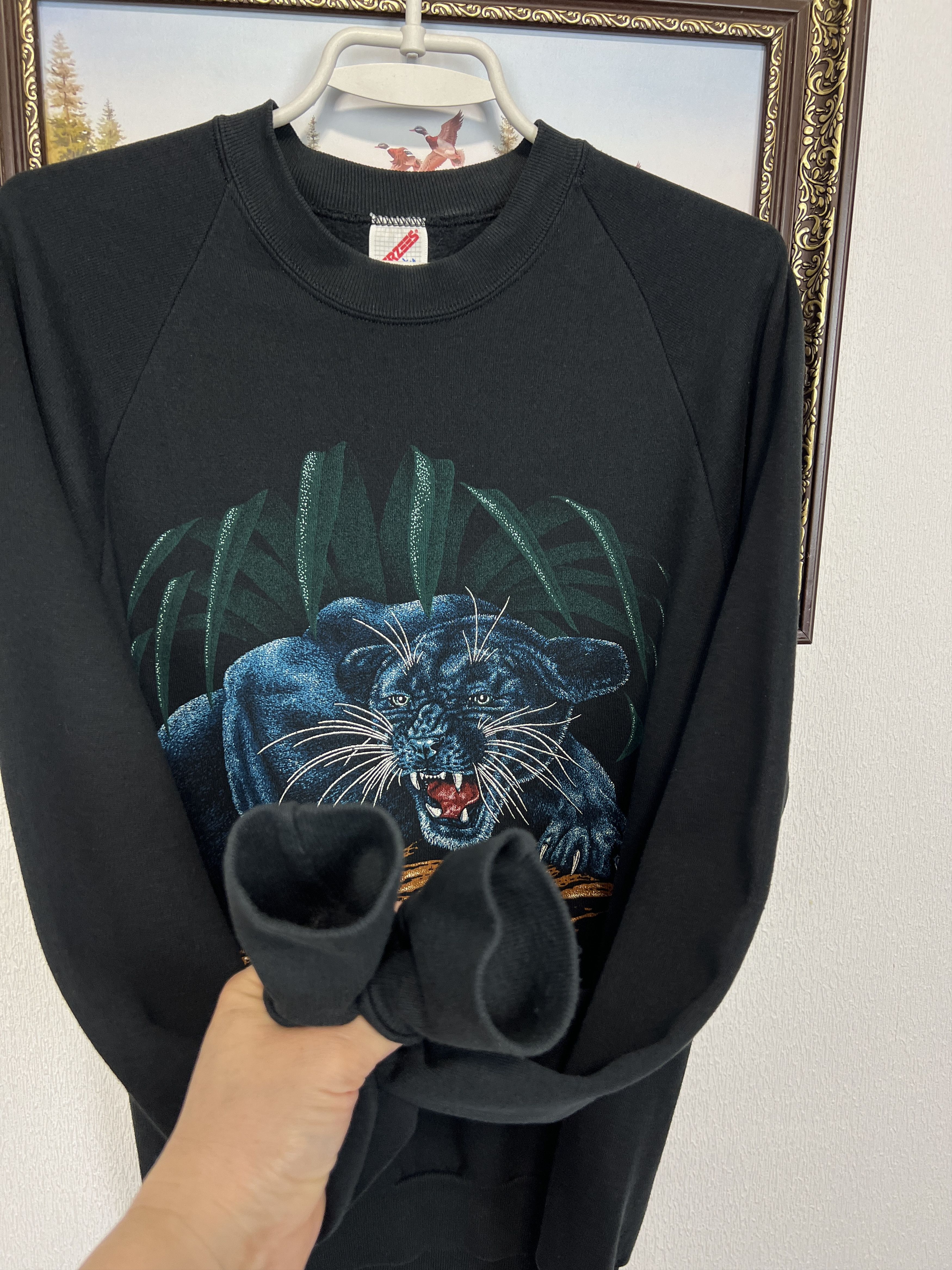Vintage Black Panthers Wild Animal Over Print Sweatshirt Crewneck Size US L / EU 52-54 / 3 - 4 Thumbnail