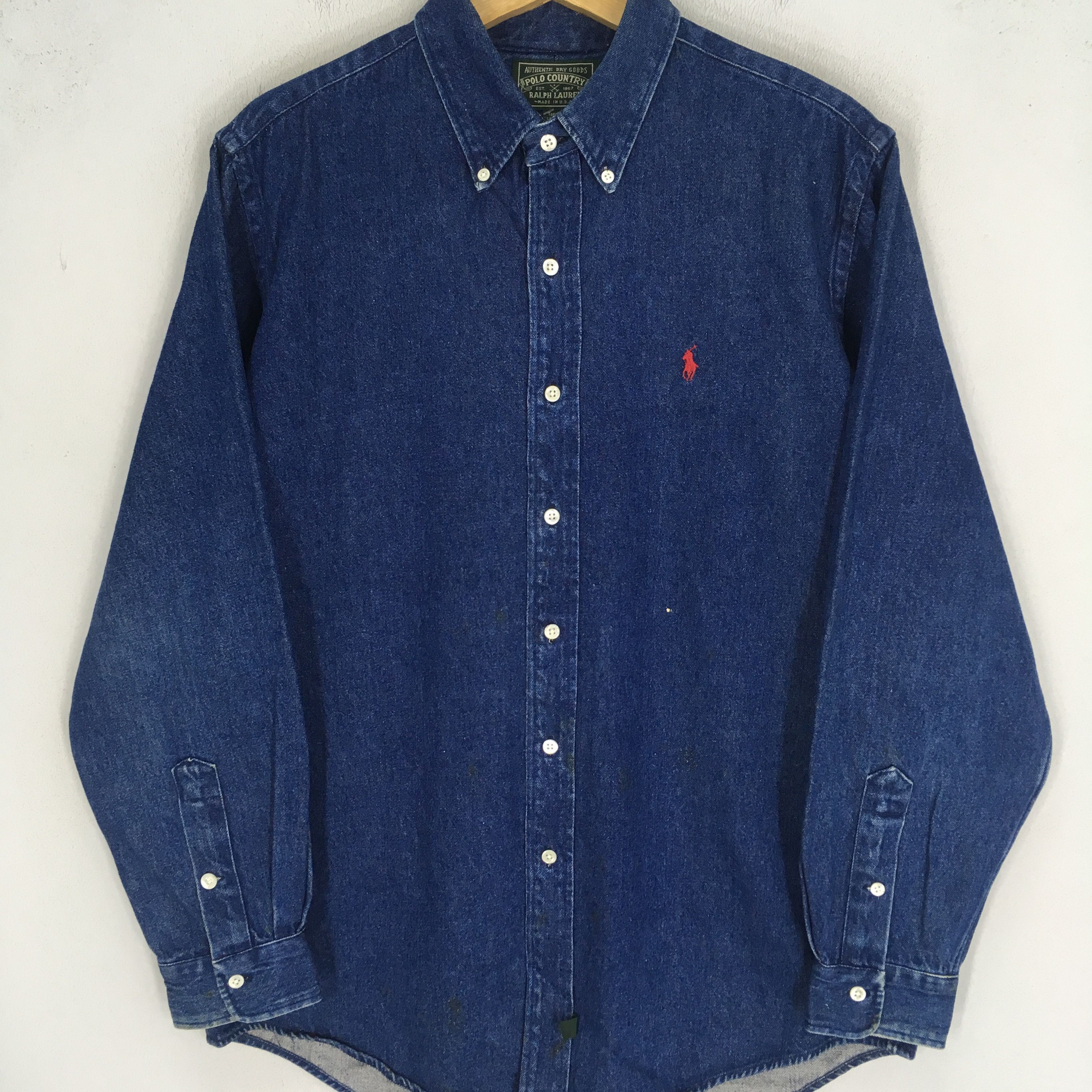 Polo Ralph Lauren Vintage 90's Polo Ralph Lauren Denim Shirt Polo Pony Jeans Size US M / EU 48-50 / 2 - 3 Thumbnail