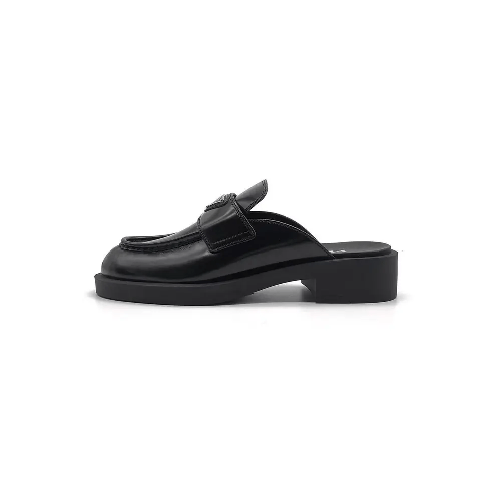 Prada Prada Triangle Logo Leather Flat Shoes Size US 7.5 / IT 37.5 - 1 Thumbnail