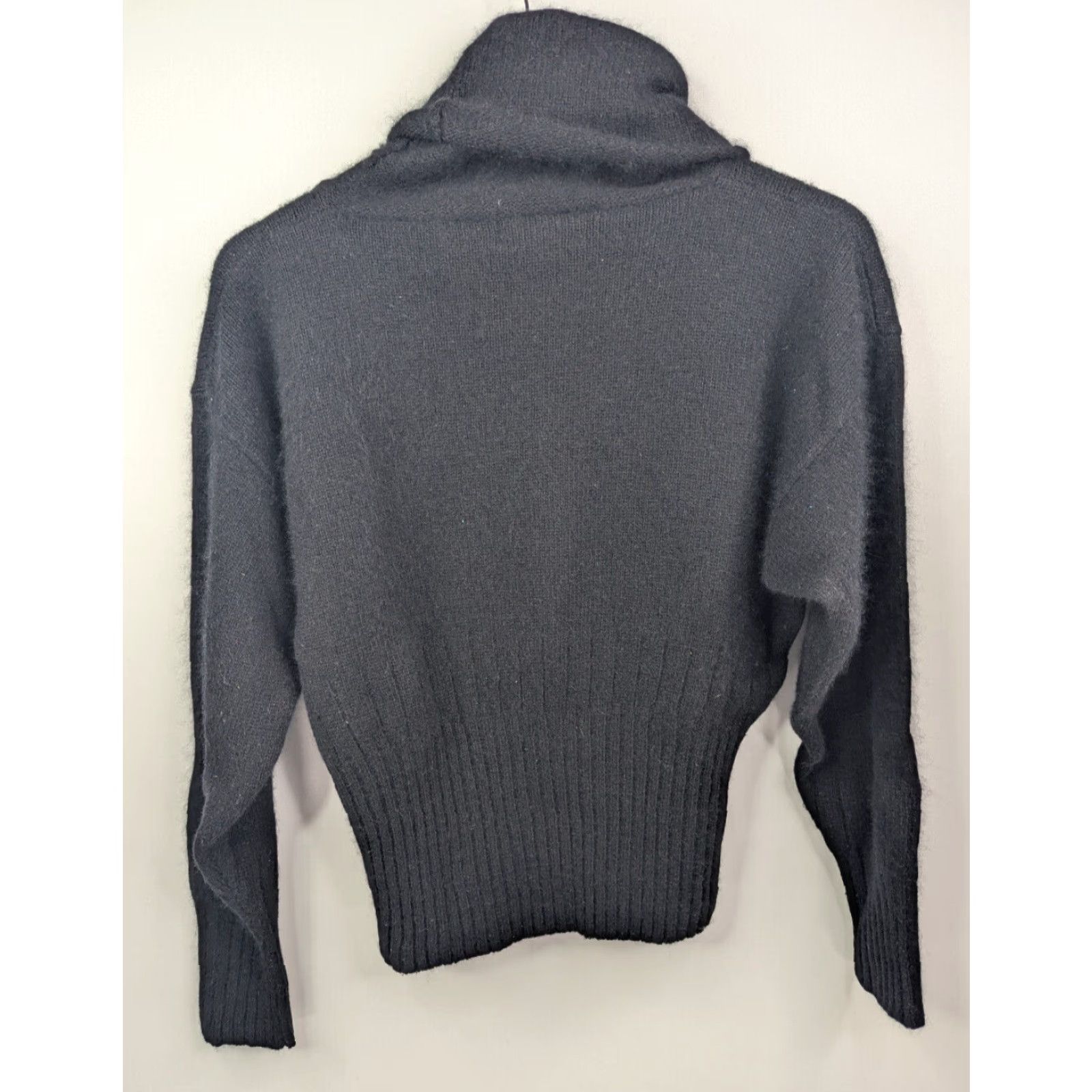 Obermeyer VINTAGE Obermeyer Black Turtleneck Knit Sweater - Wool Blend - Size S (Women) - Ski Soft Tee - Long Sleeve - Solid - Mens? Size S / US 4 / IT 40 - 3 Thumbnail