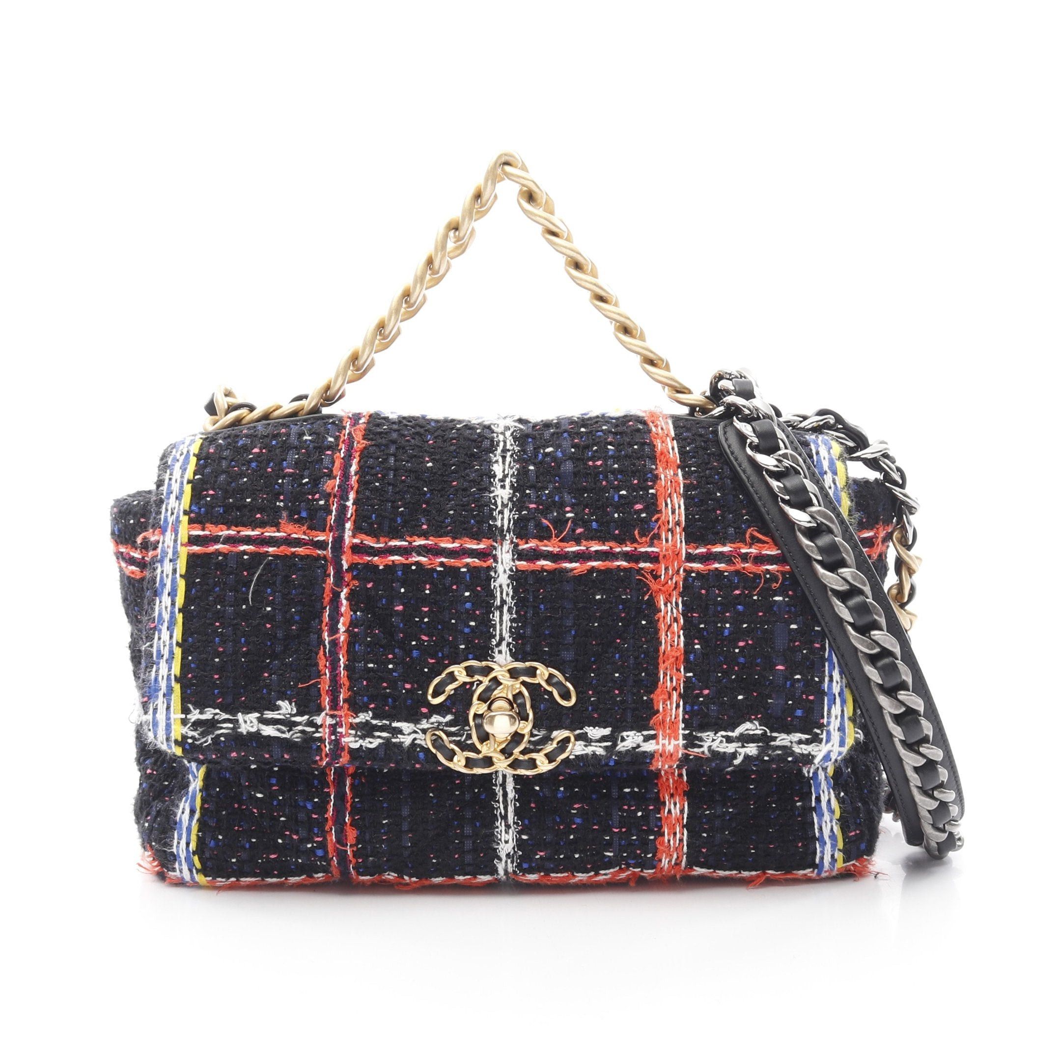 Chanel Chanel 19 Dizeneuf Matelasse Chain Shoulder Bag Tweed Black Multicolor Combination Metal Fittings Size ONE SIZE - 1 Thumbnail