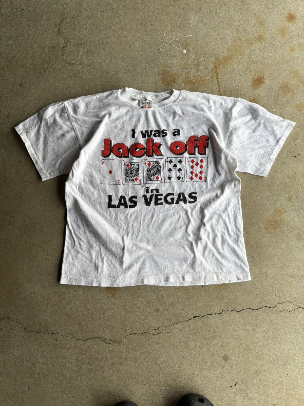 Other Vintage 1980s Las Vegas Jack Off Boxy Casino White Tee Size US M / EU 48-50 / 2 - 1 Thumbnail