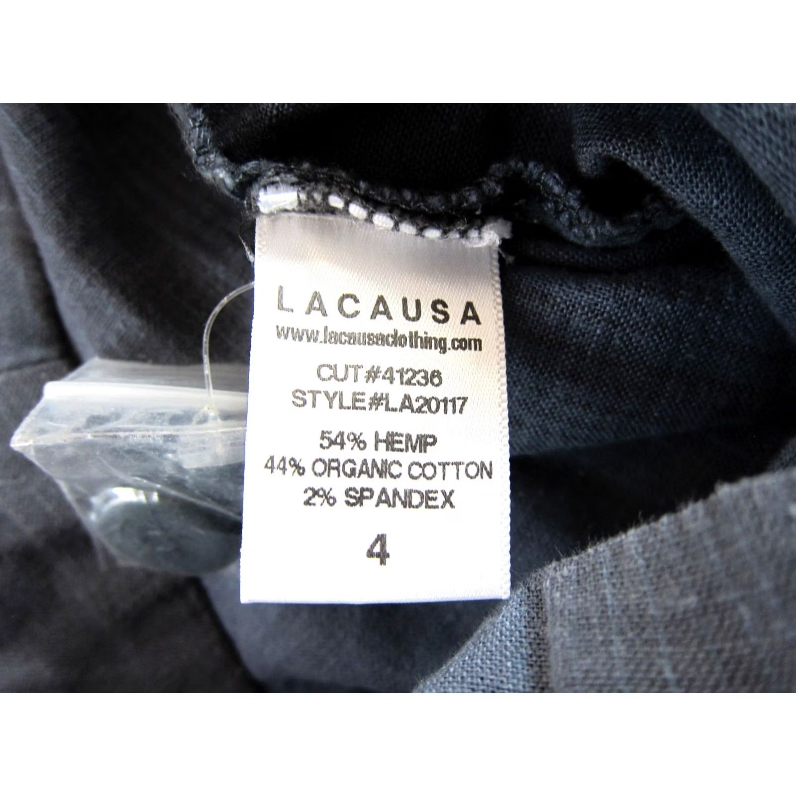 Vintage LACAUSA Hemp Cotton Blue Plaid High Rise Waist Pocket Chino Trouser 4 Size 27" / US 4 / IT 40 - 4 Thumbnail