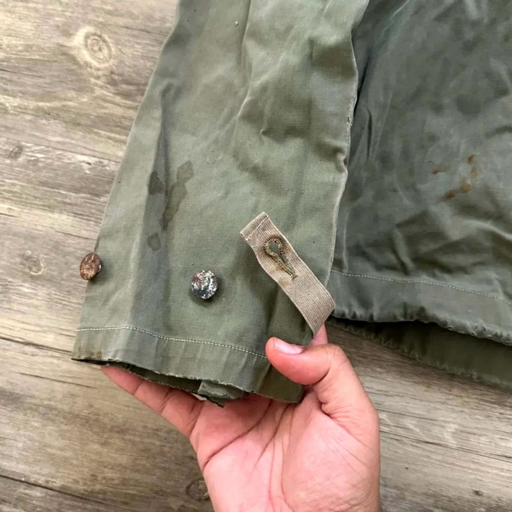 Vintage Vintage 40s WWII USN Foul Weather Smock Jacket - XL - Pre-Owned - Anorak - Green Size US XL / EU 56 / 4 - 3 Thumbnail