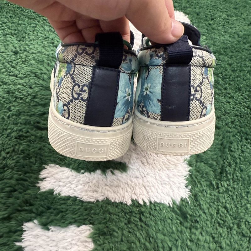 Gucci Gucci Blue Floral Slip-On Sneakers for Men Size US 9.5 / EU 42-43 - 3 Thumbnail