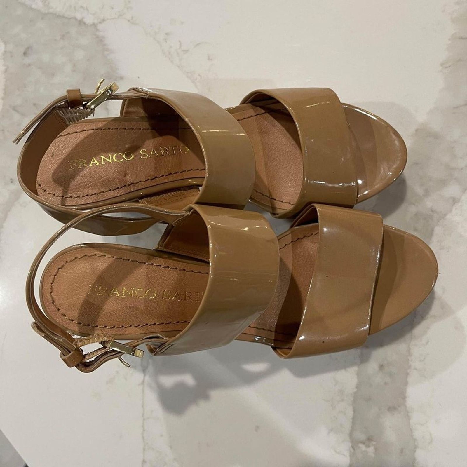 Franco Sarto Franco Sarto Nude Cork Block Heels Strappy Ankle Women's 6.5 Size US 6.5 / IT 36.5 - 5 Thumbnail