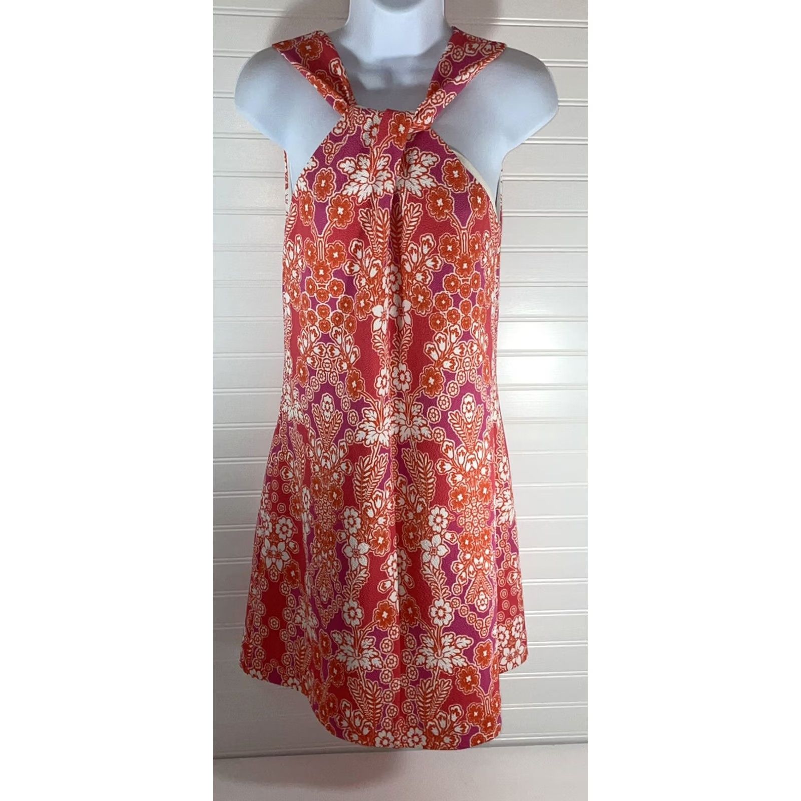 Vintage Kensie Dress Womens 4 Orange Pink Women Sleeveless Lined Sundress Size Floral Pattern EUC Size S / US 4 / IT 40 - 6 Thumbnail