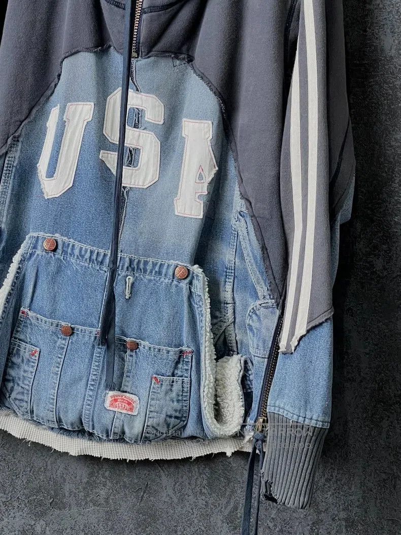 Greg Lauren GREG LAUREN Cotton Patchwork Hoodie. Size US M / EU 48-50 / 2 - 4 Thumbnail