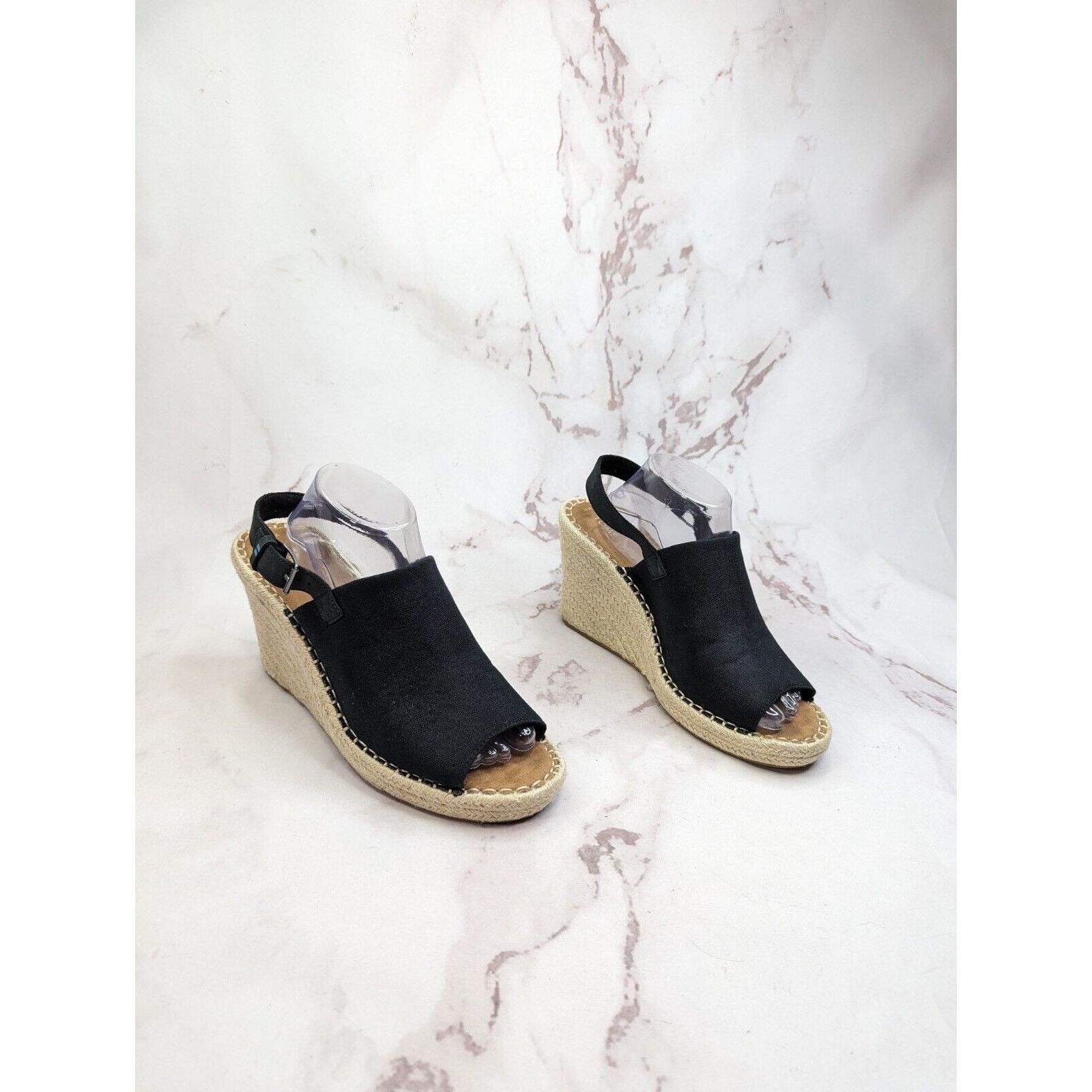 Toms Toms Wedge Women 11 Espadrille Black Platform Shoe Sandal Size US 9 / IT 39 - 1 Thumbnail