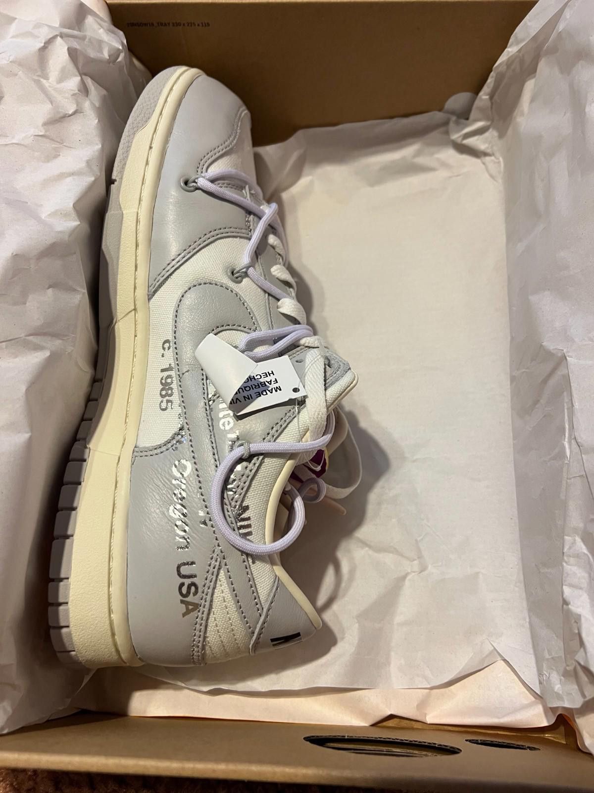 Nike 2021 Nike Off-White Dunk Low 03 of 50 DM1602 118 US10.5 Size US 10.5 / EU 43-44 - 8 Thumbnail