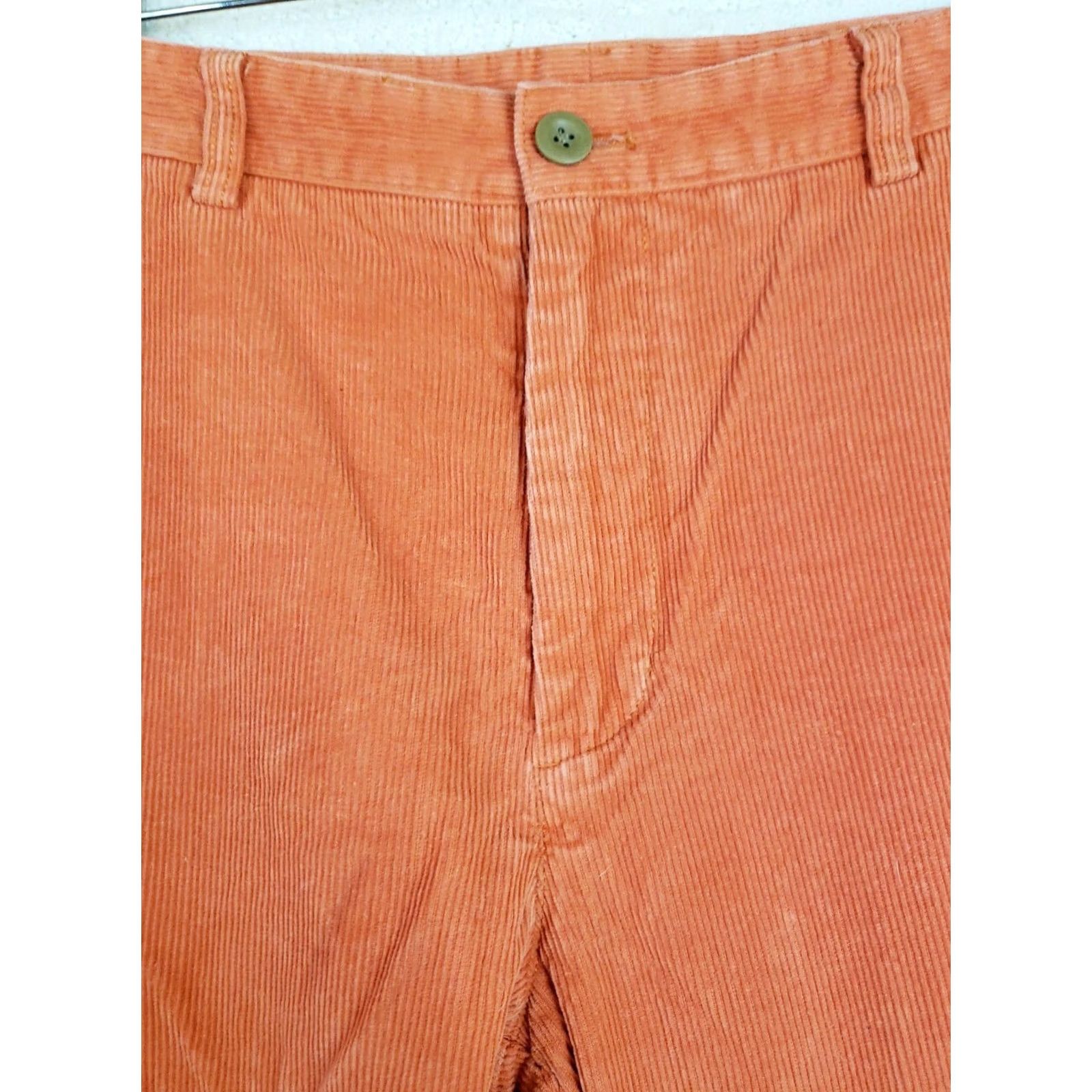 Vineyard Vines Vineyard Vines Pants Mens 35x29 Orange Corduroy Straight Flat Front Chino Zip Casual Modern Regular Mens Size US 35 - 5 Thumbnail
