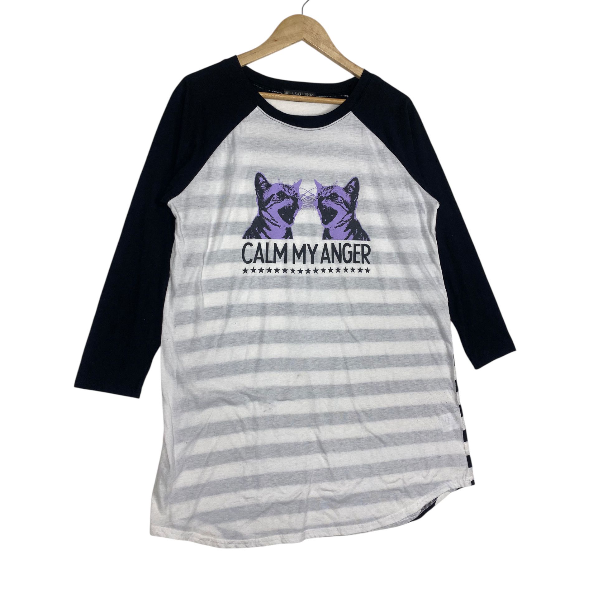 Hysteric Glamour 💥HELL CAT PUNK STRIPED LONGSLEEVE Size L / US 10 / IT 46 - 3 Thumbnail
