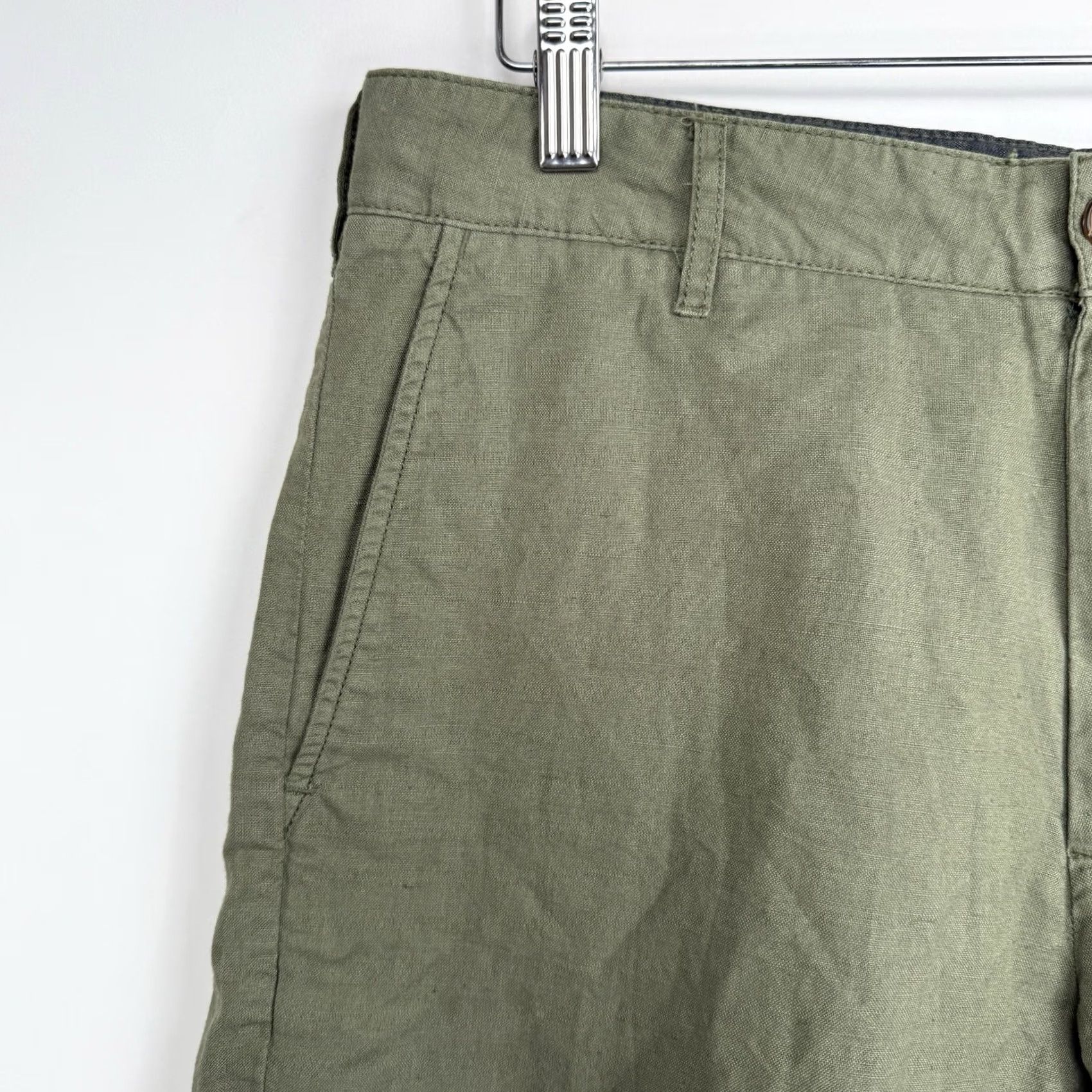 Faherty Faherty Mens Chino Shorts Green 30 Linen Blend Flat Front Casual Preppy Size US 30 / EU 46 - 3 Thumbnail