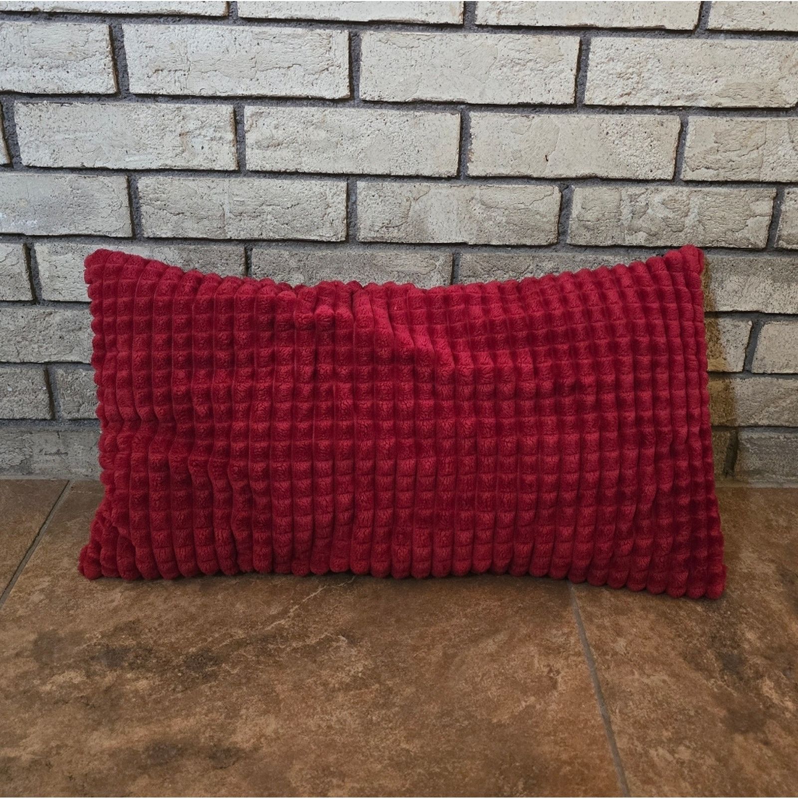 Other Red Squared Design Decor Pillow Size ONE SIZE - 1 Thumbnail
