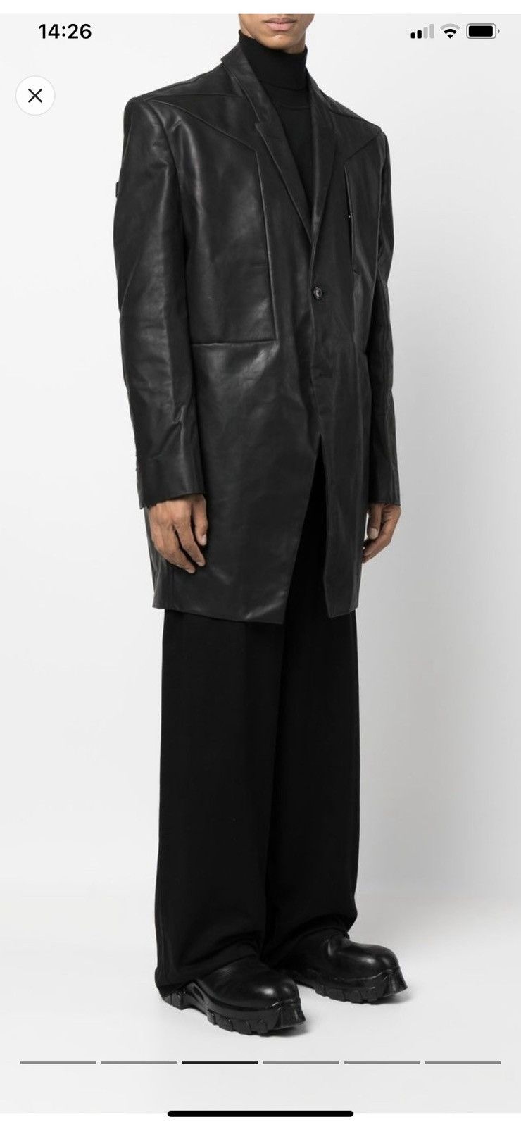 Rick Owens Rick Owens Black Jumbo Tatlin Leather Jacket Size US M / EU 48-50 / 2 - 4 Thumbnail