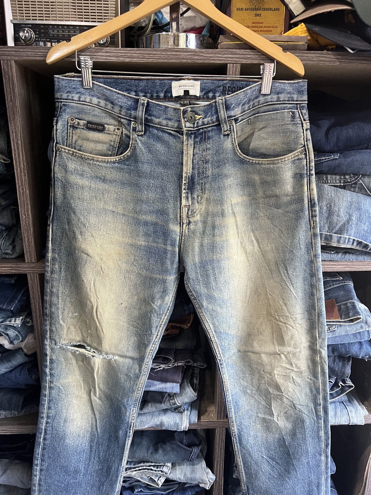 Quiksilver 🔥Rare Quiksilver Distressed Denim Size US 35 - 5 Thumbnail