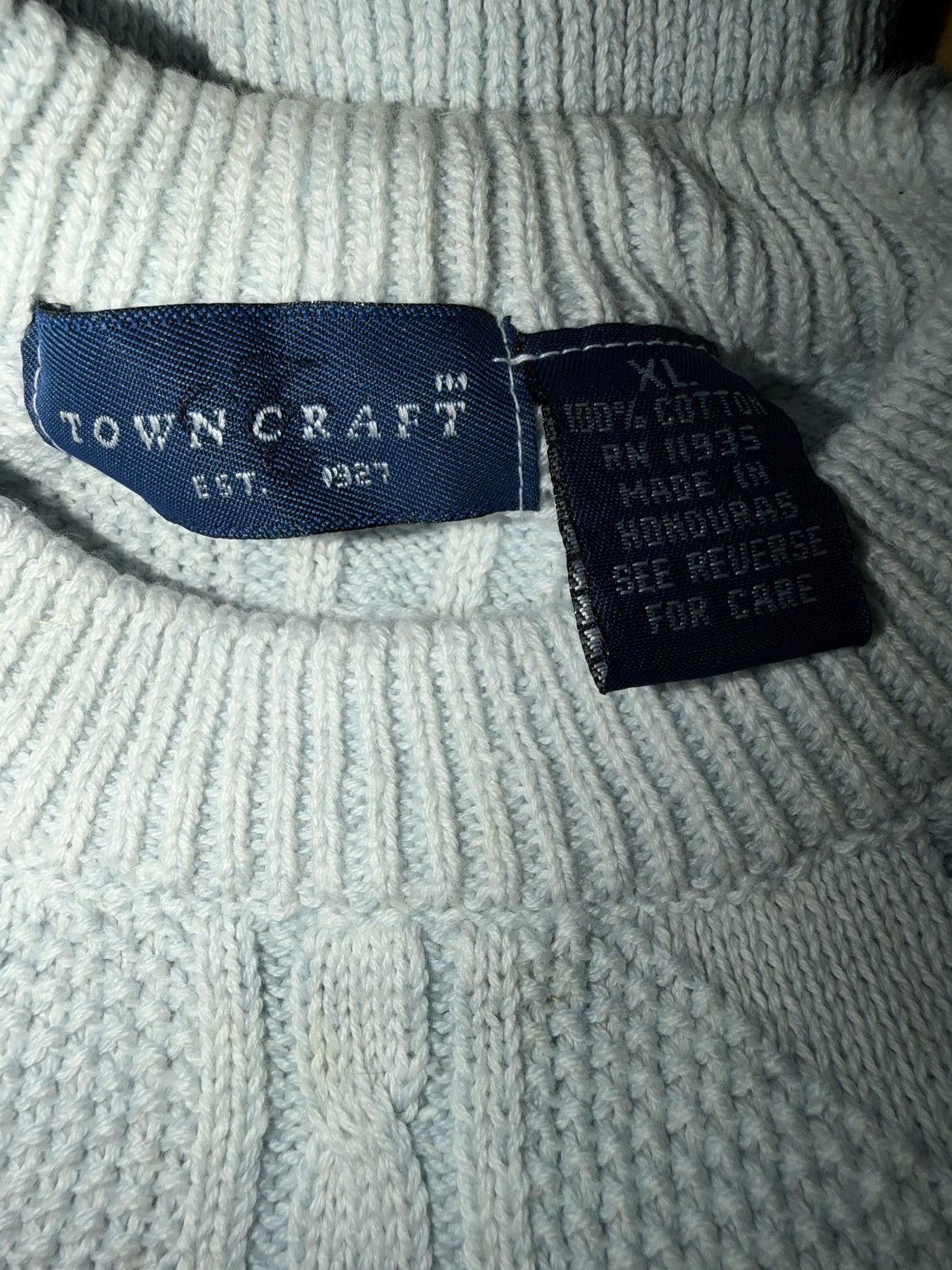 Towncraft Vintage 80s Towncraft Knit Sweater Pullover Light Blue Size US XL / EU 56 / 4 - 3 Thumbnail