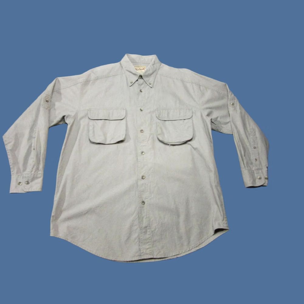 Vintage VINTAGE Woolrich Shirt Mens Large Beige Khaki Outdoor Pockets 90s Cargo Utility Hunt Size US L / EU 52-54 / 3 - 1 Thumbnail