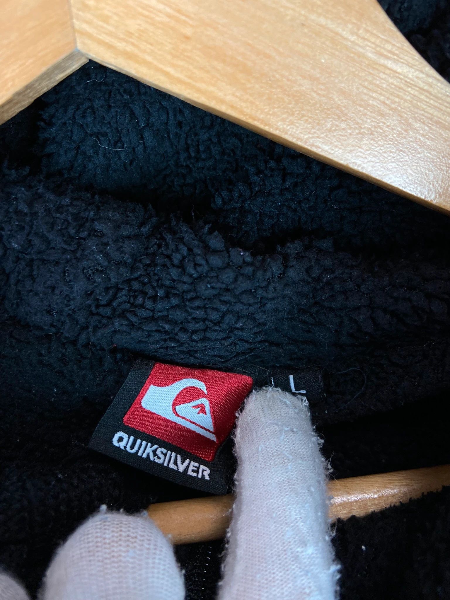 Quiksilver Zip Hoodie Quiksilver black camo logo vintage skatewear L Size US L / EU 52-54 / 3 - 3 Thumbnail