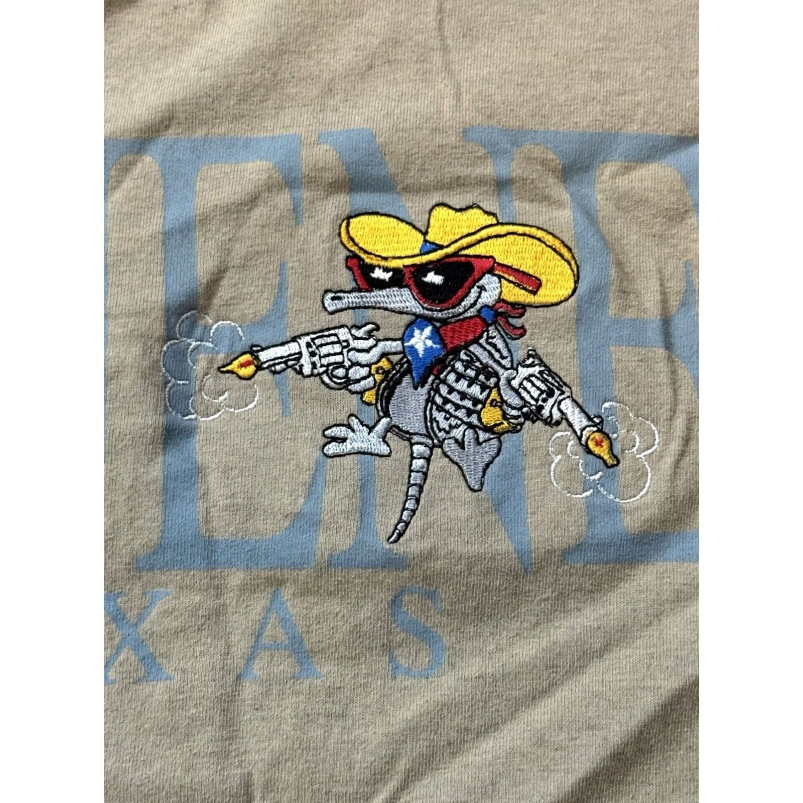 Vintage VINTAGE Armadillo Space Cowboy T-Shirt XXL Brown 1990s Gruene Texas USA Alore Western Mens Shirt Short Sleeve Cotton Size US XXL / EU 58 / 5 - 4 Thumbnail