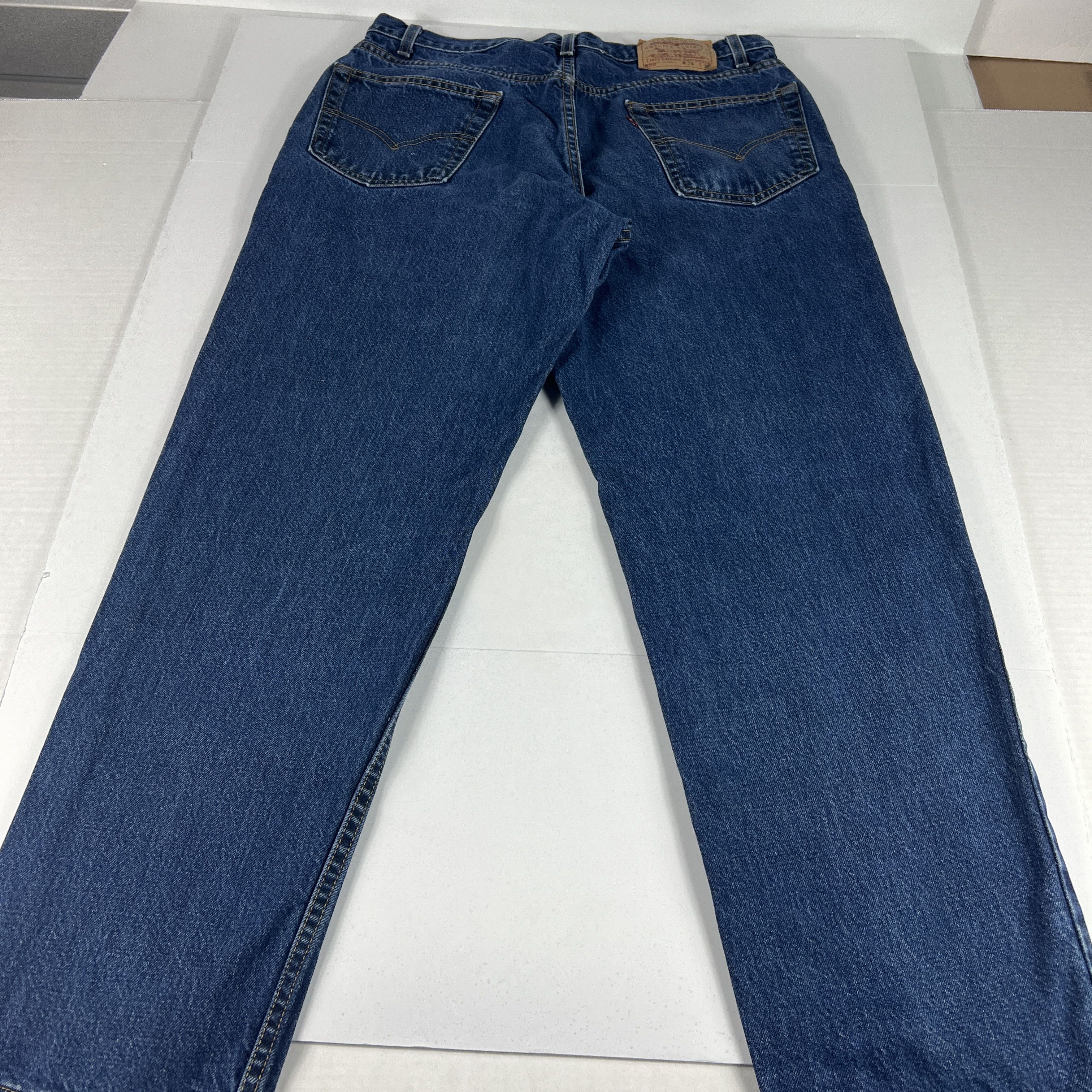 Levi's × Vintage Y2K Levi's Jeans 550 Relaxed Dark Blue Faded Cotton Denim Size US 34 / EU 50 - 9 Thumbnail