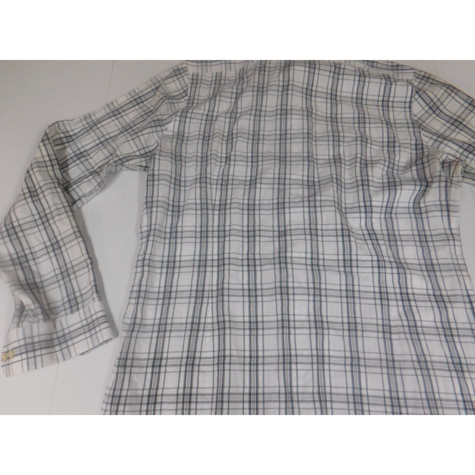 Express Express Mens Shirt Medium gray slim fit plaid Shirt Mens M Gray Plaid Slim Fit Button-Up Collared Long Sleeve Size US M / EU 48-50 / 2 - 7 Thumbnail