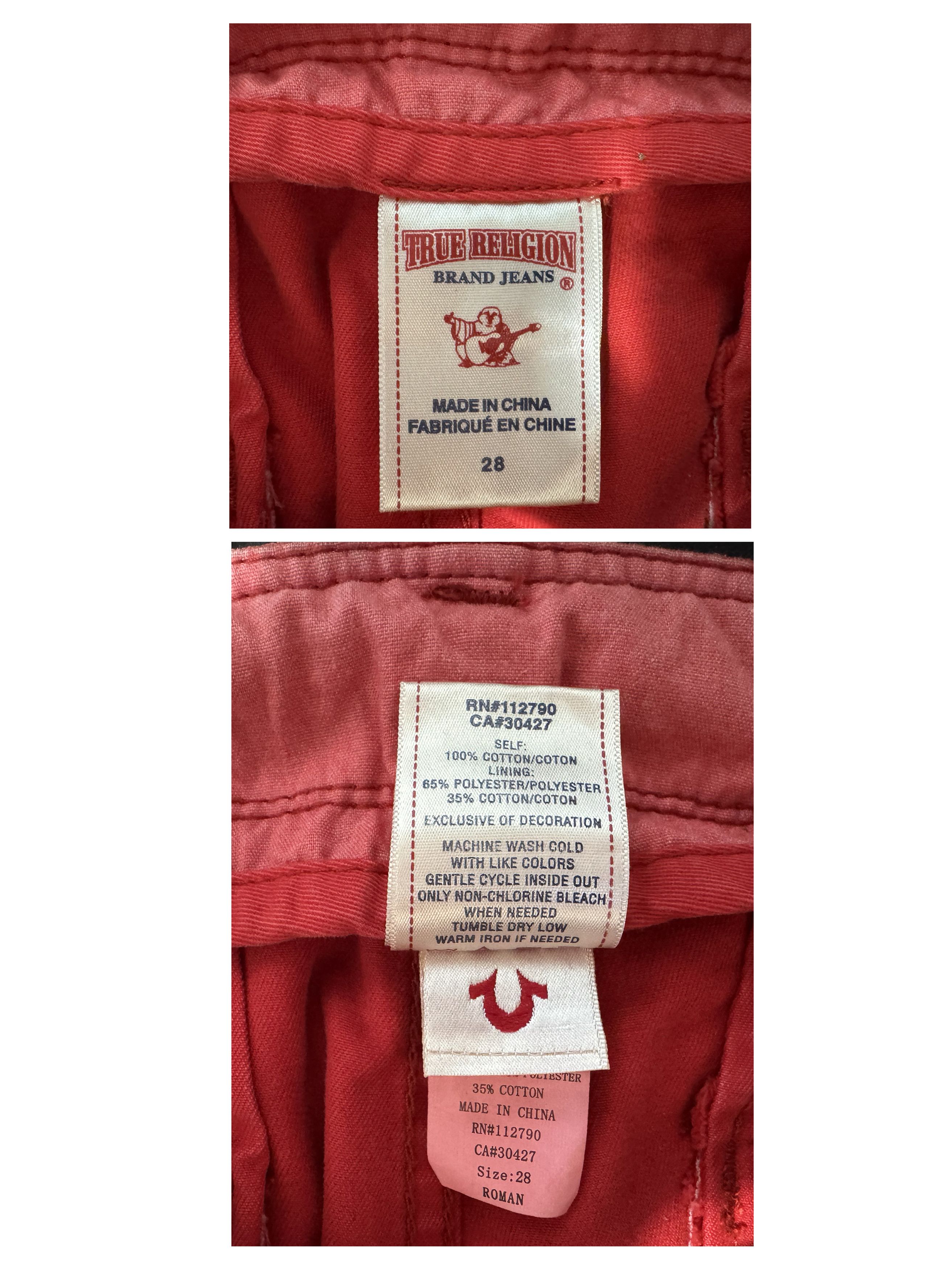 True Religion TRUE RELIGION RED "ROMAN" PATCHWORK Size US 28 / EU 44 - 7 Thumbnail