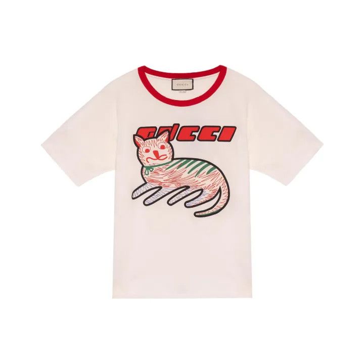 Gucci Gucci Cat Print Oversized T-Shirt Size XL / US 12-14 / IT 48-50 - 1 Thumbnail