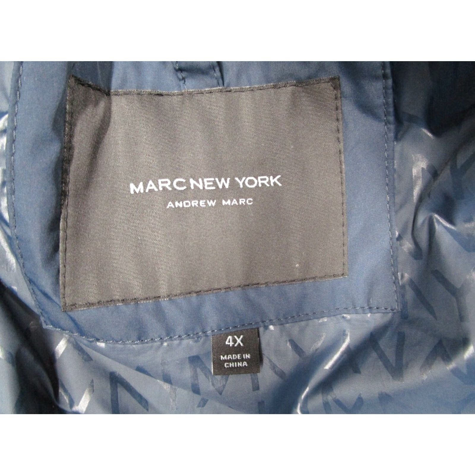Vintage Marc New York Jacket Mens 4X Blue Quilted Full Zip Lined Adult Big & Tall Synthetic Polyester Stand-Up Collar Size US XXL / EU 58 / 5 - 3 Thumbnail