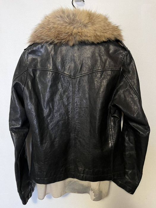 If Six Was Nine Lidah 2000's leather jacket with fox fur | Grailed