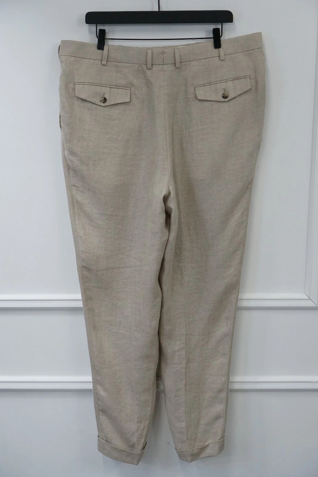 Suitsupply Men Suitsupply Pants 100% Pure Linen Blake Flat Front US46 Size 46R - 2 Thumbnail