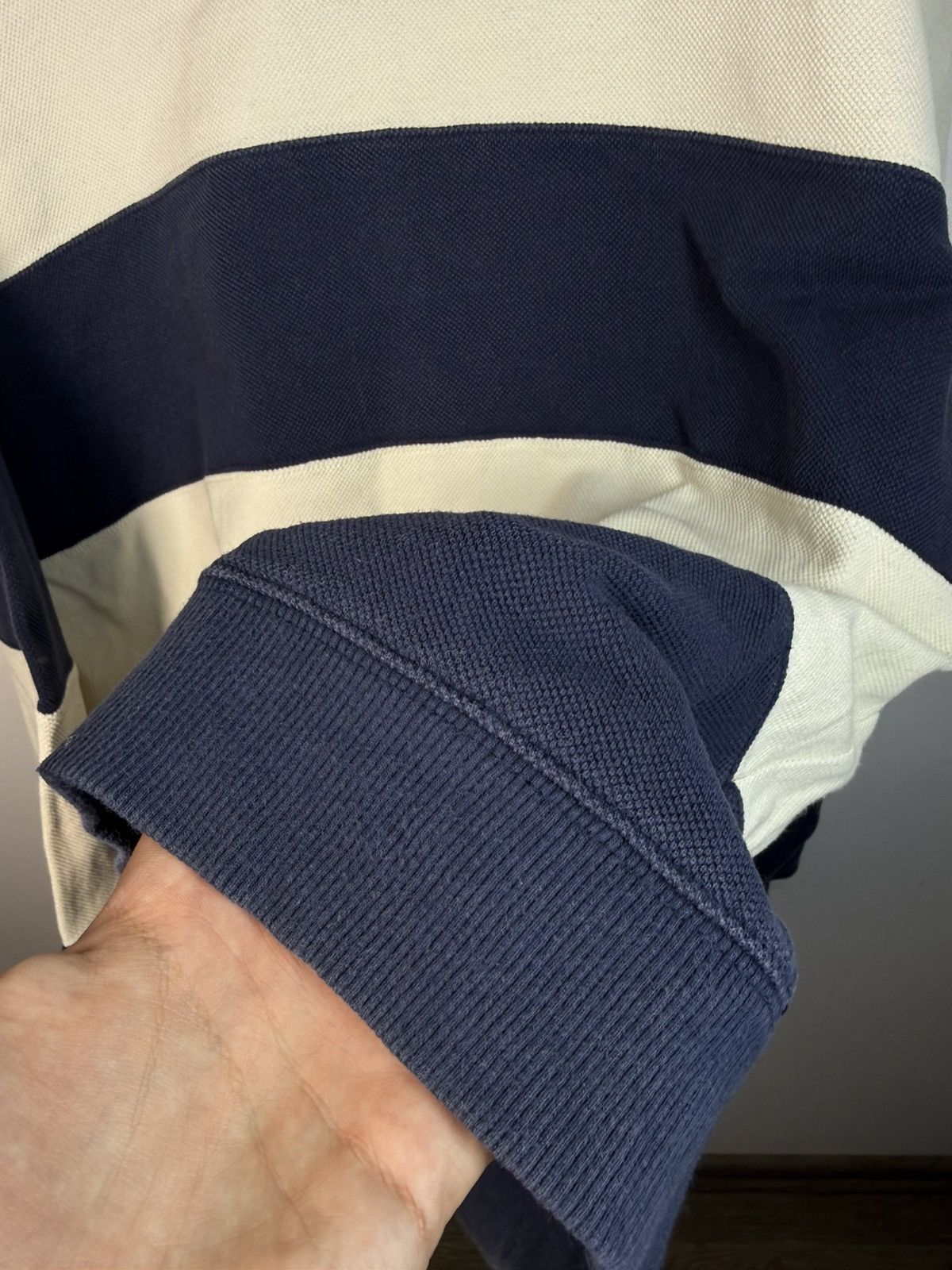 Yves Saint Laurent Pique YSL Crewneck Navy/White Striped YSL Sweatshirt Size US XXL / EU 58 / 5 - 14 Thumbnail