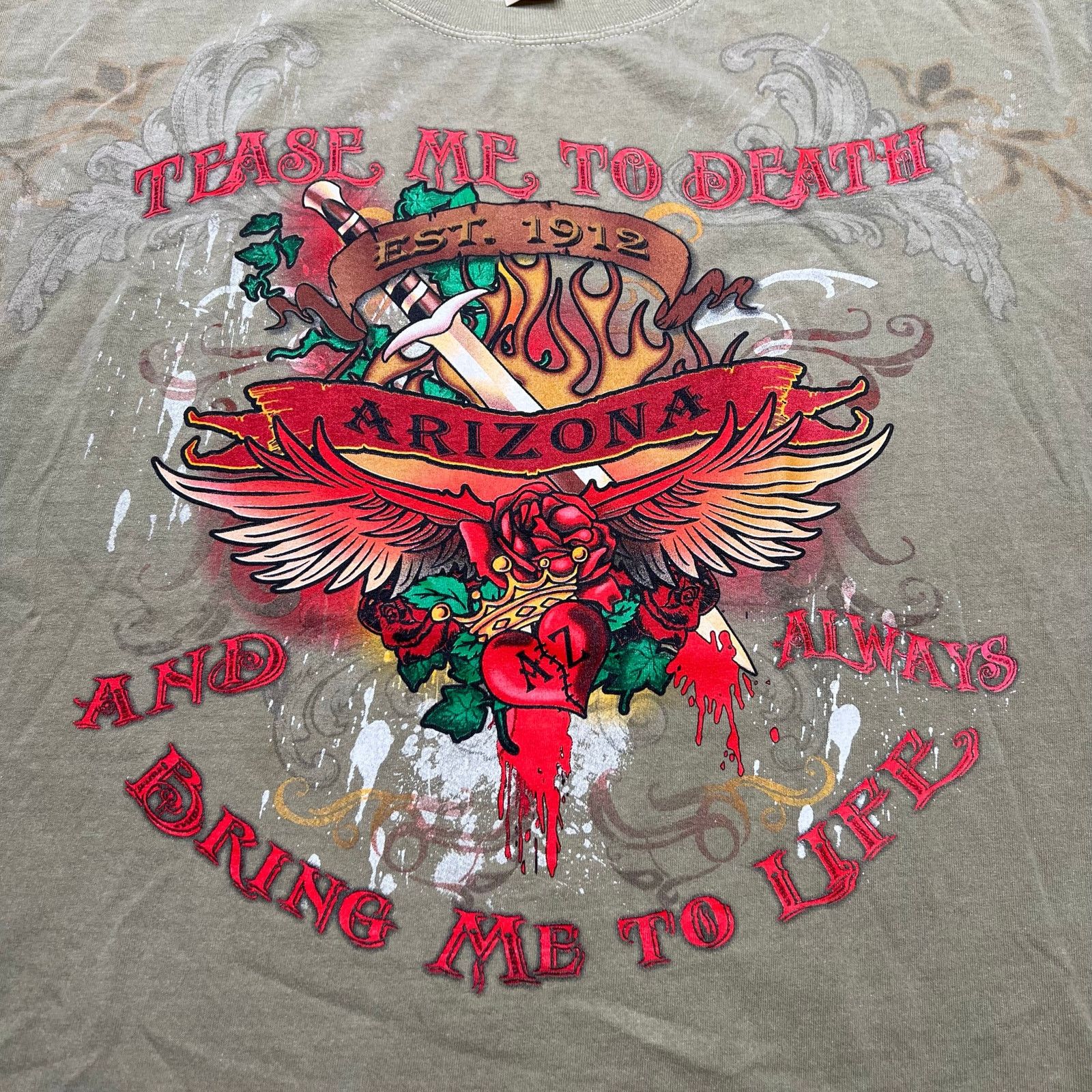Vintage Vintage Arizona brand graphic t-shirt Men Sz 2XL Rose Hearth Size US XXL / EU 58 / 5 - 2 Thumbnail