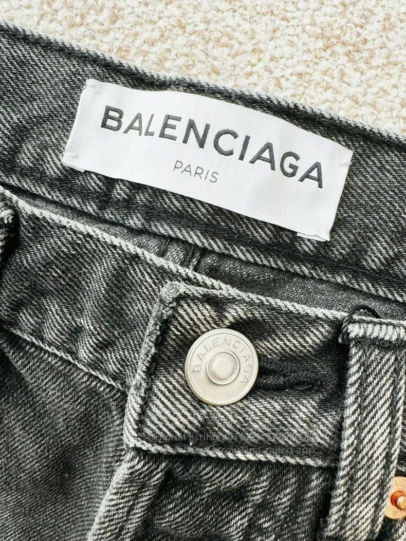 Balenciaga Balenciaga Dark Grey Denim Mini Skirt Size 33" - 3 Thumbnail